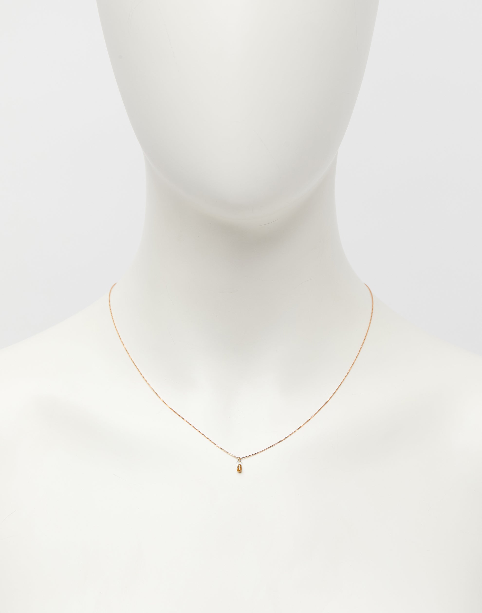 Orange Diamond & Rose Gold Necklace