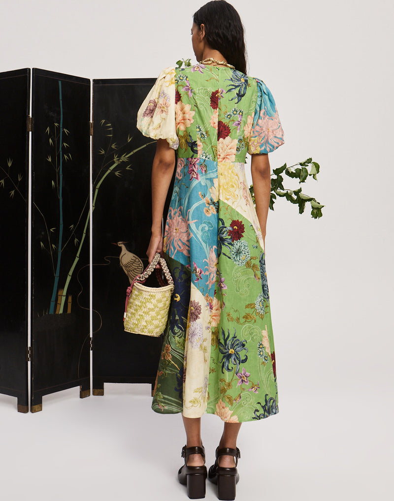 Linen Avery Spliced Midi Dress