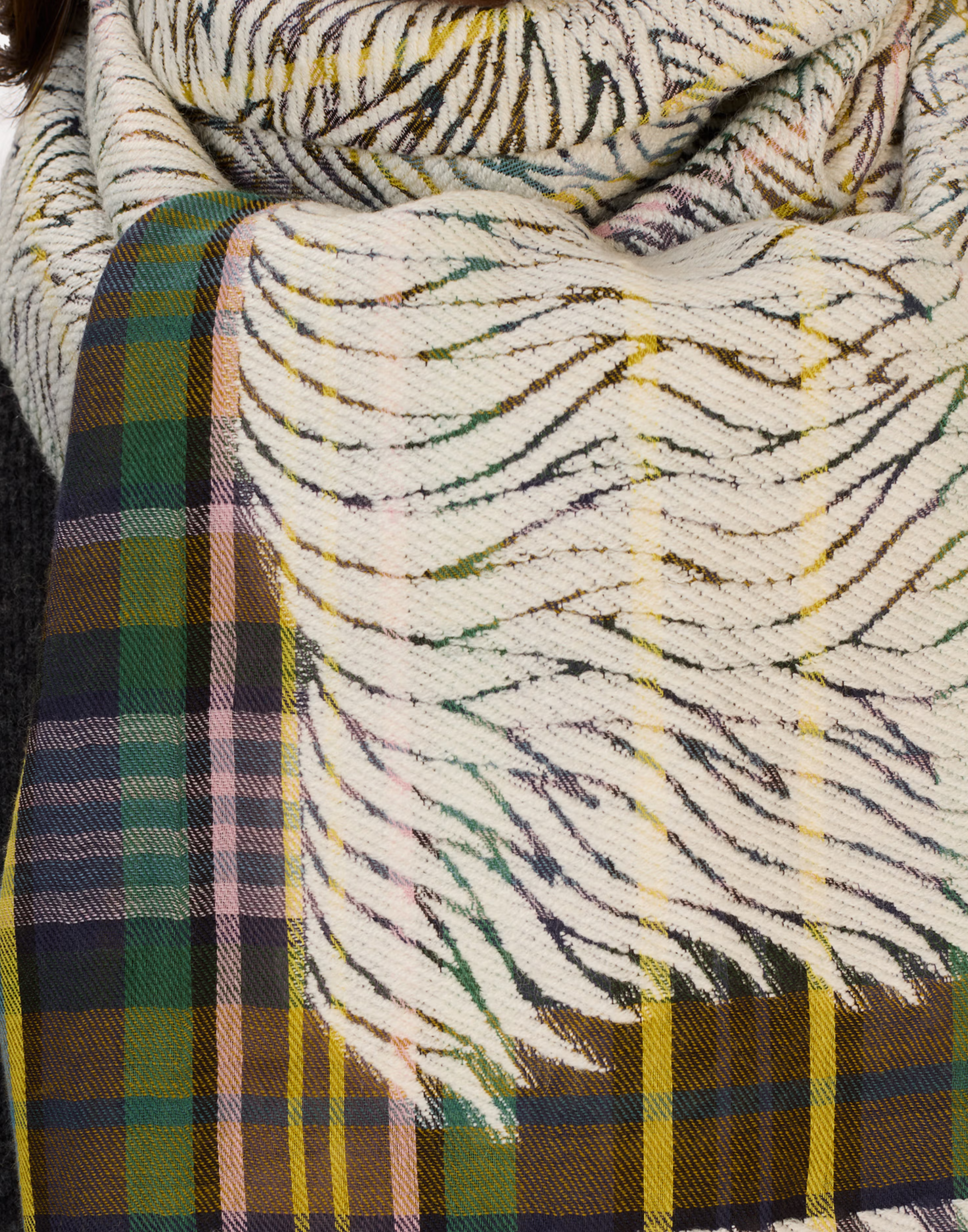 Khaki Wool & Cotton Freddy Scarf