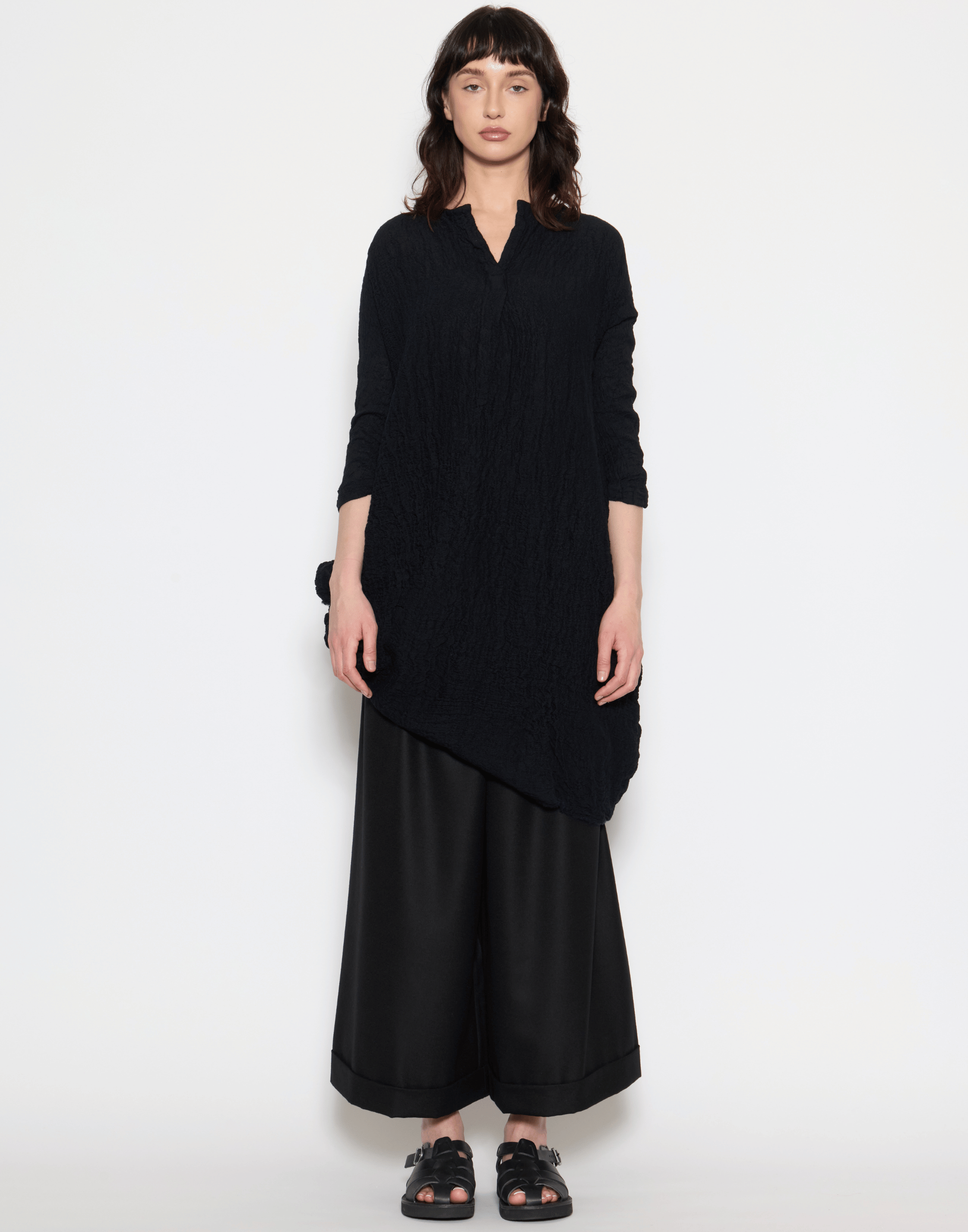 Navy & Black Wool Venti Lavato Dress