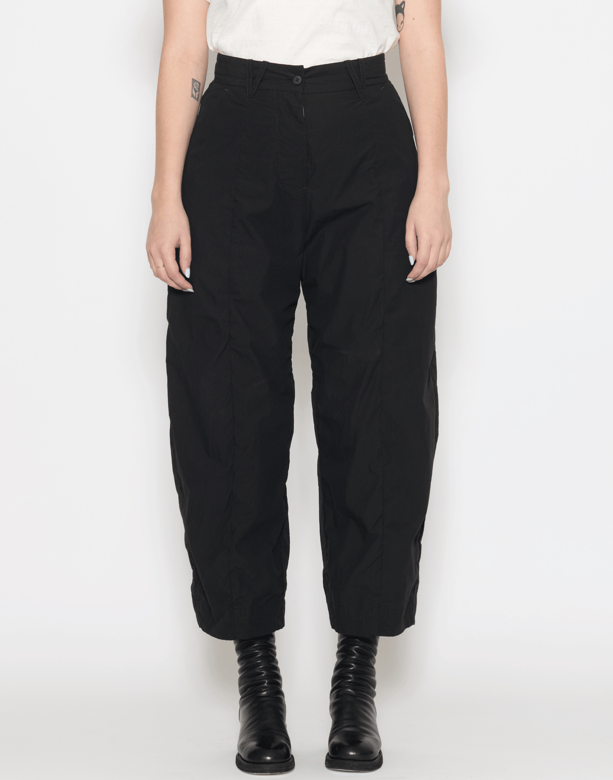 Black Cotton Sandra Pants