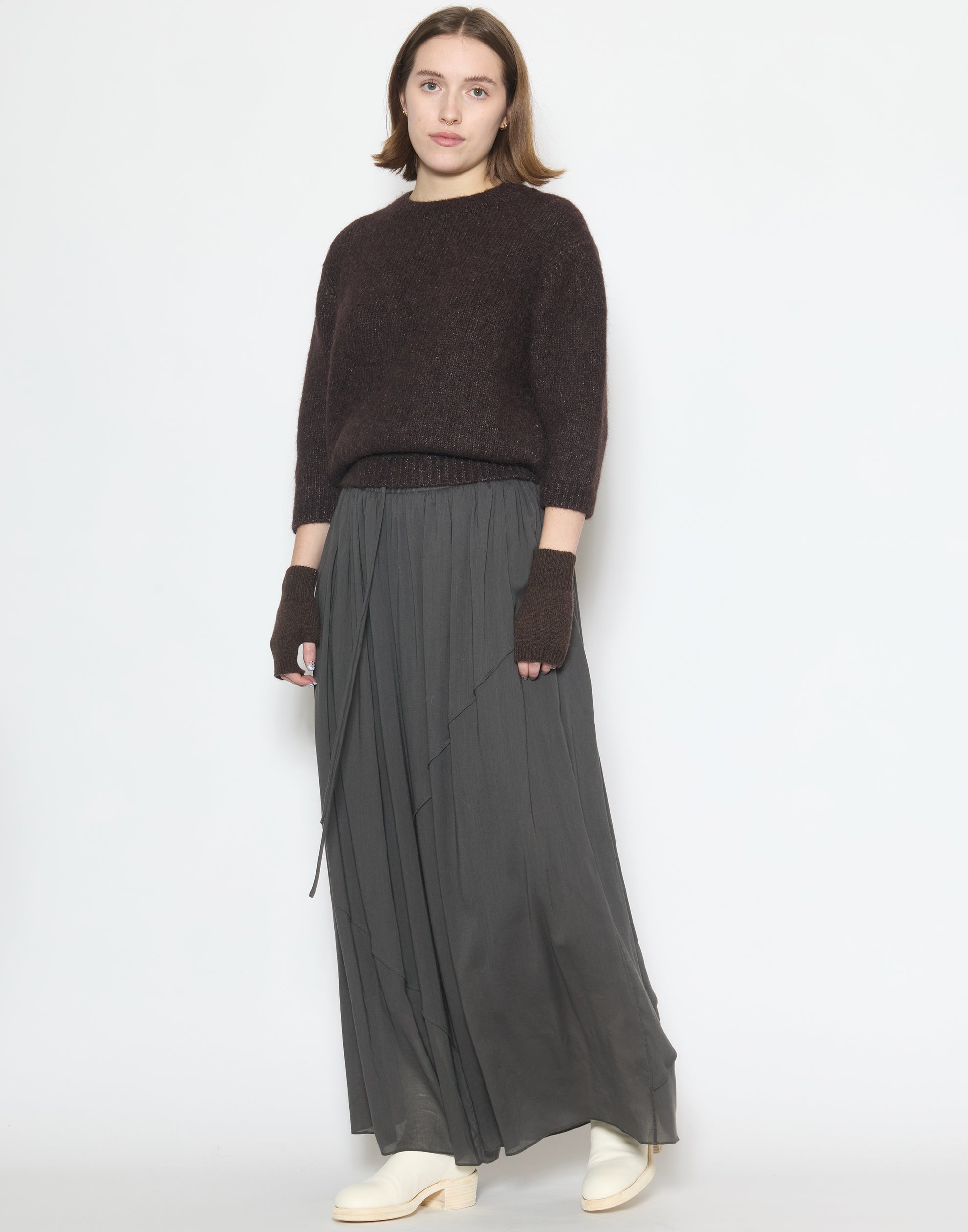 Chocolate Cashmere Fingerless Mittens