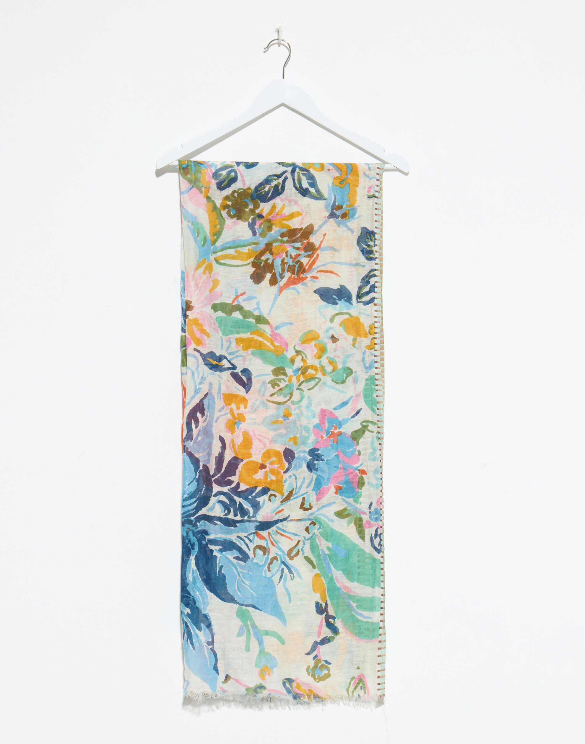 Mandarin Painted Linen & Cotton Scarf