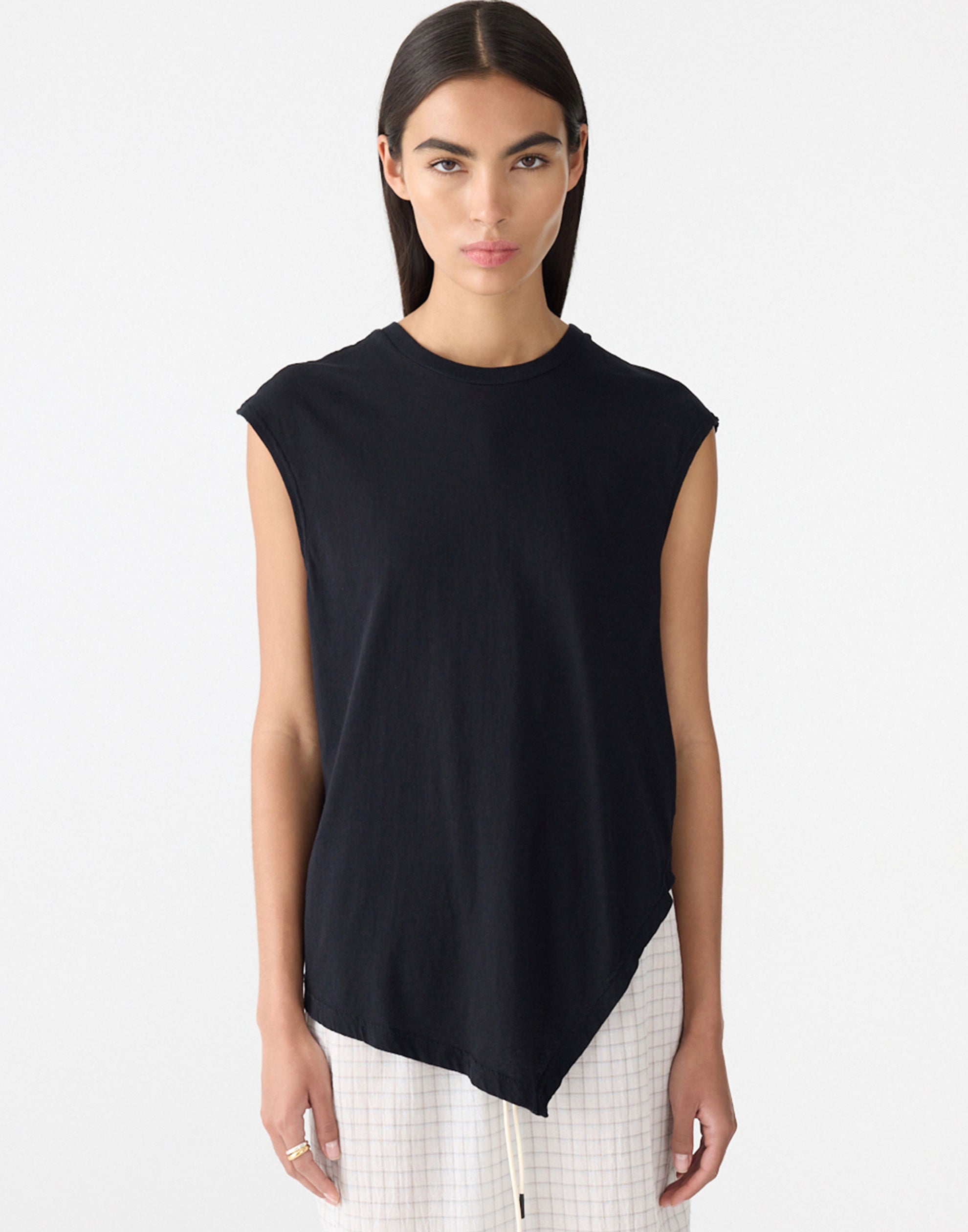 Asymmetric Crew Neck Tank*