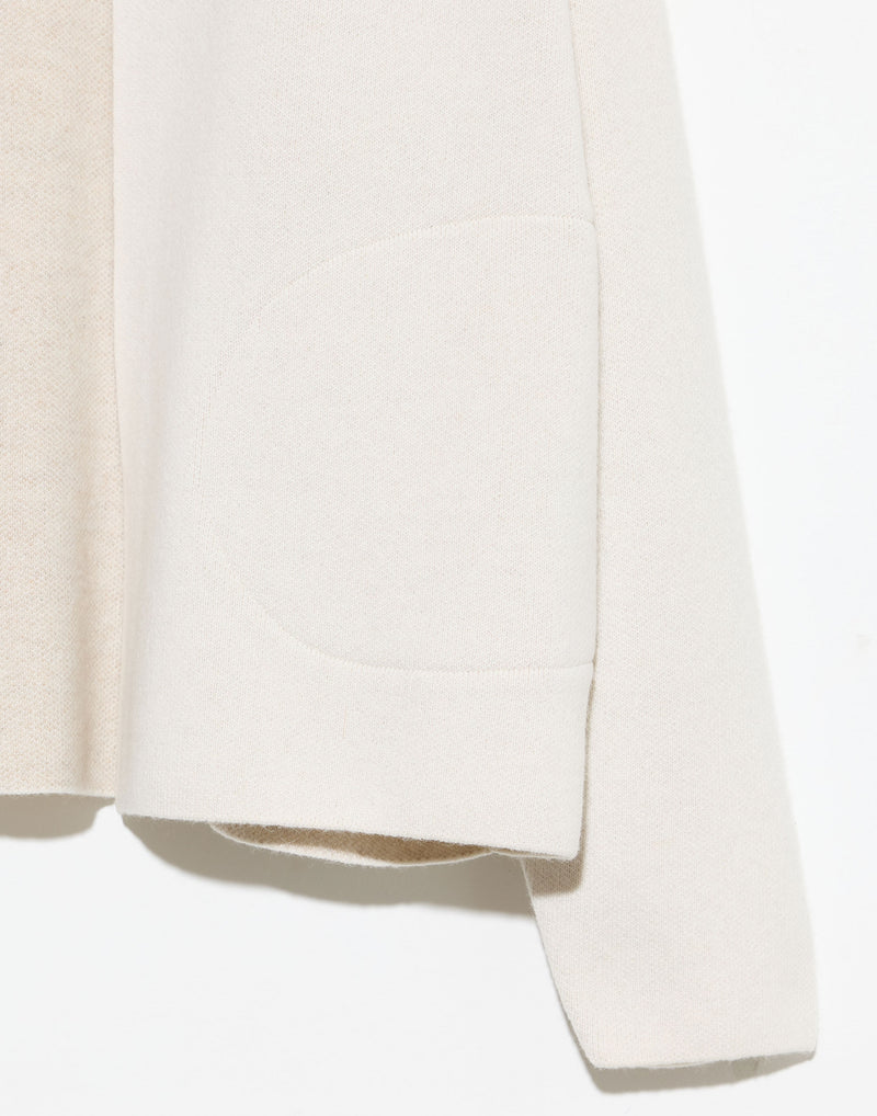 Ivory Feather Cashmere Reversible Loro Jacket