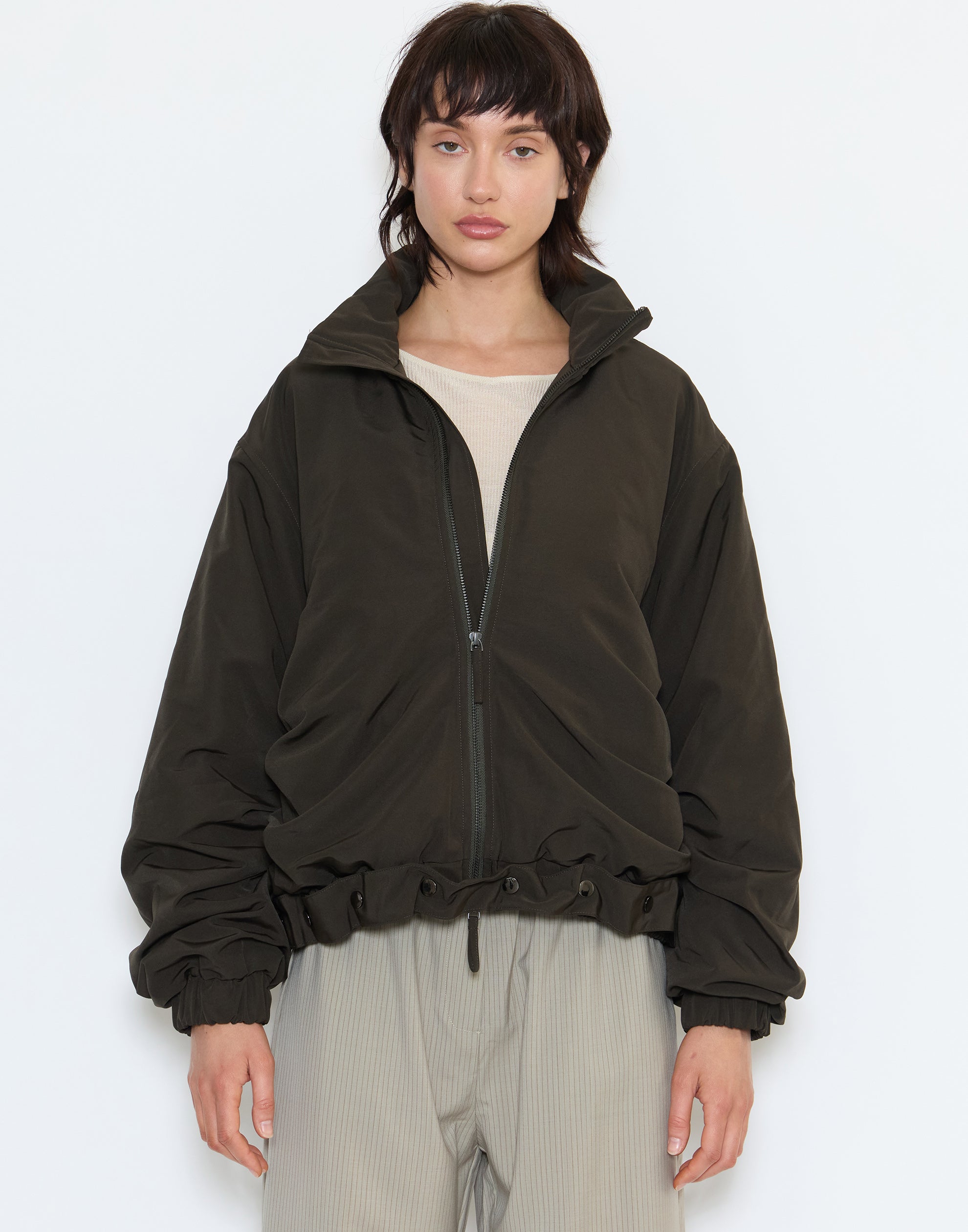 Dark Chocolate Press Stud Jacket