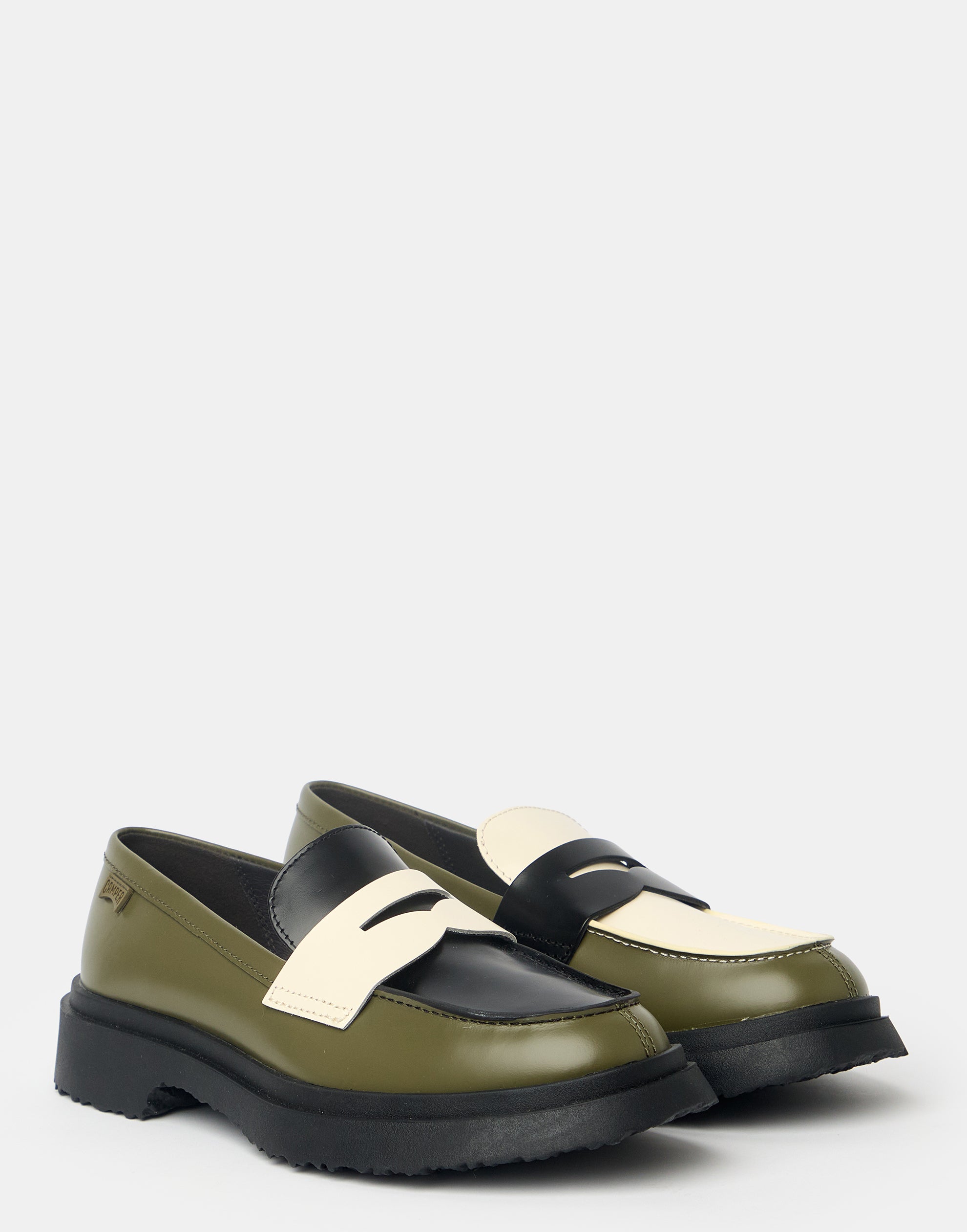 Multicolour Leather Twins Loafers