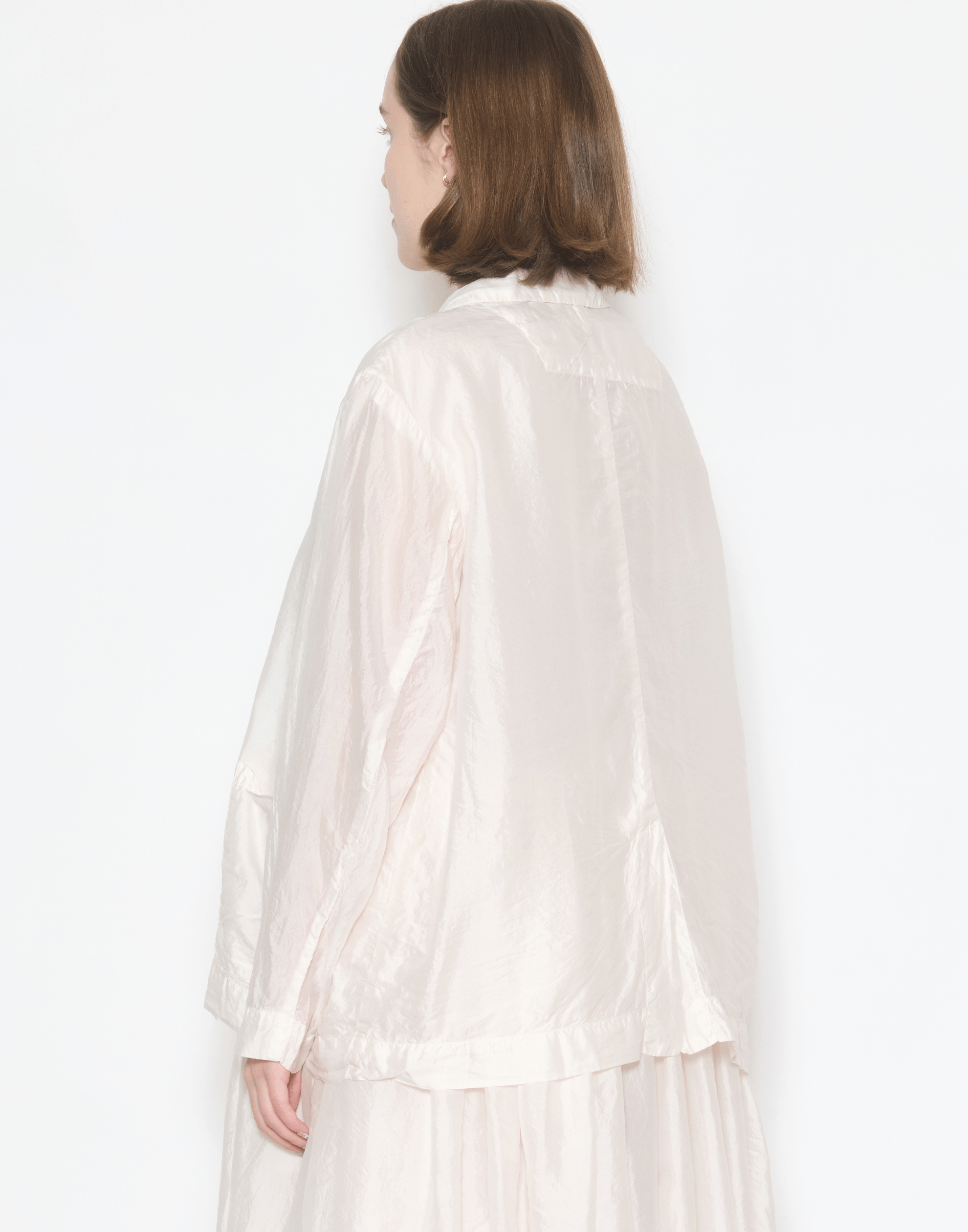 Blush Pink Silk Shylk Oversized Jacket