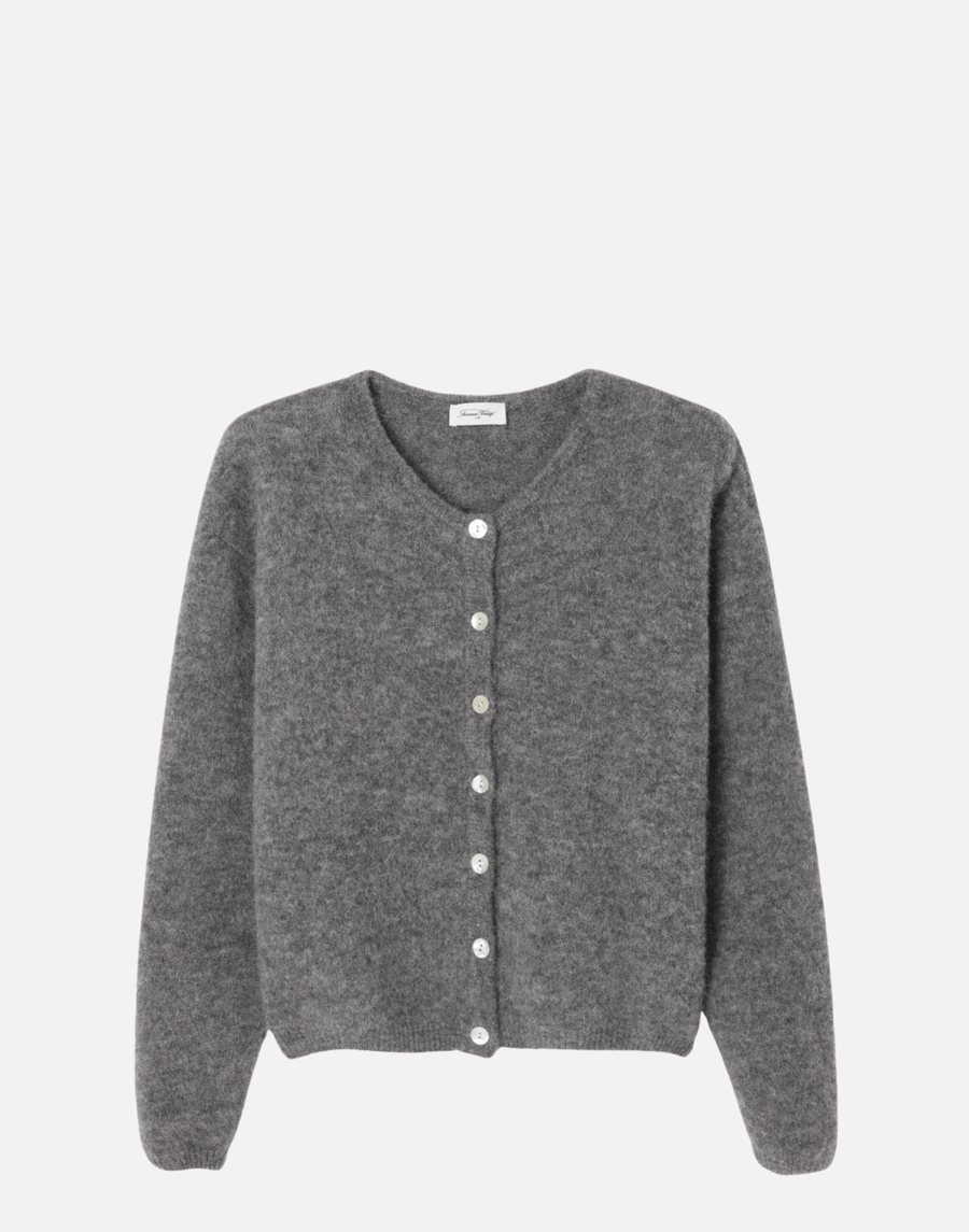 Steel Melange Wool & Alpaca Vitow Cardigan