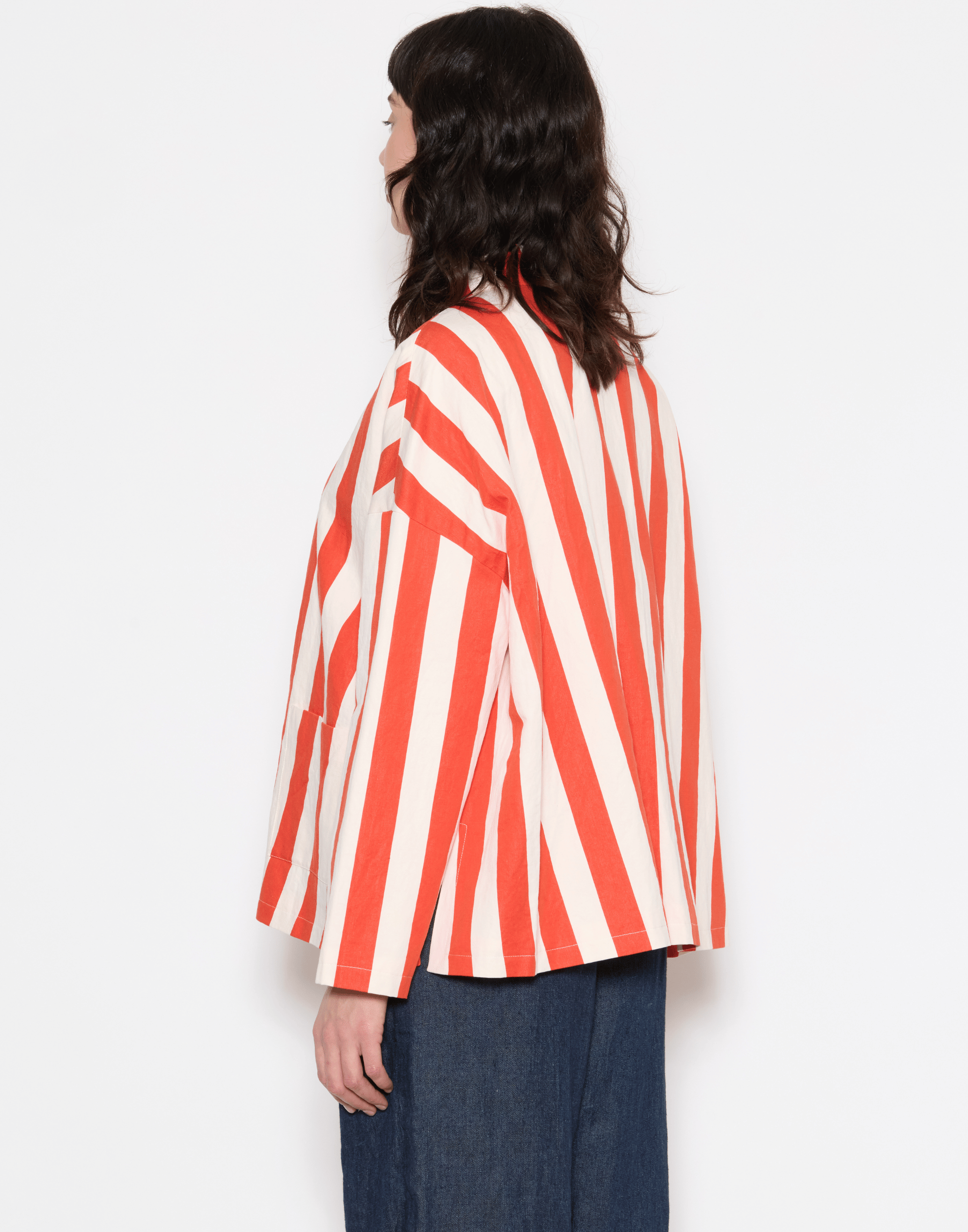 Poppy Stripe Cotton & Linen Jacket