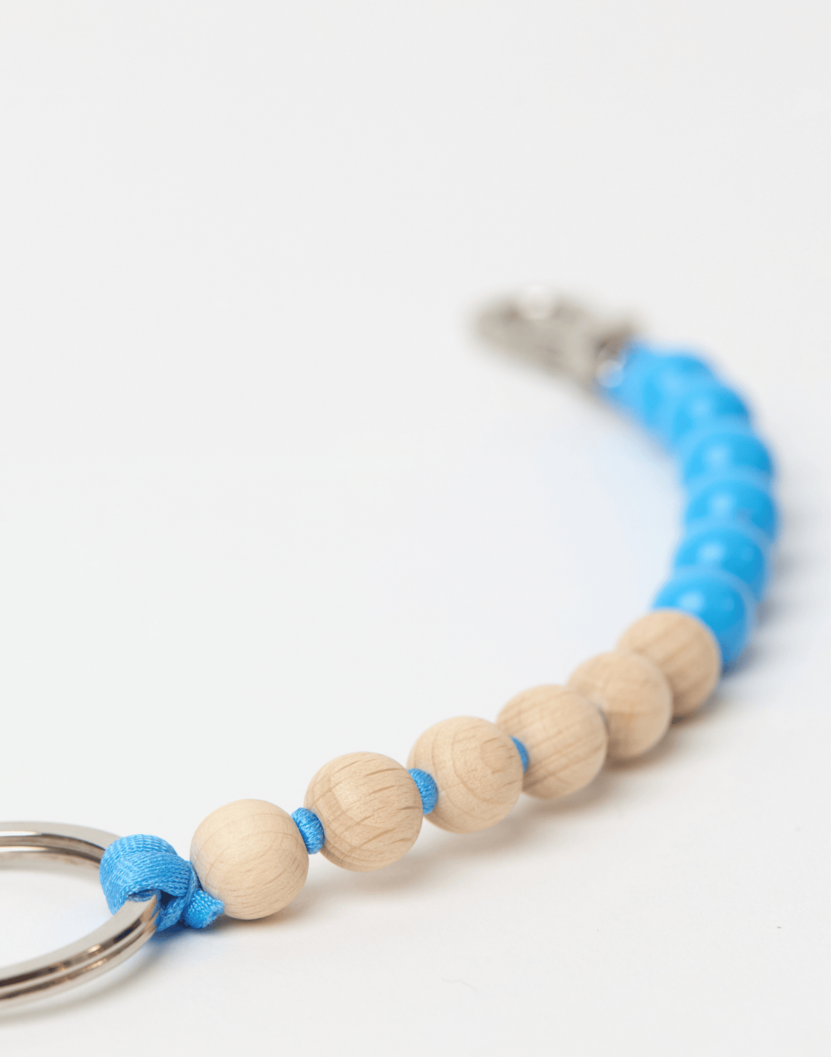 Sky Blue Duo Perlen Short Key Chain