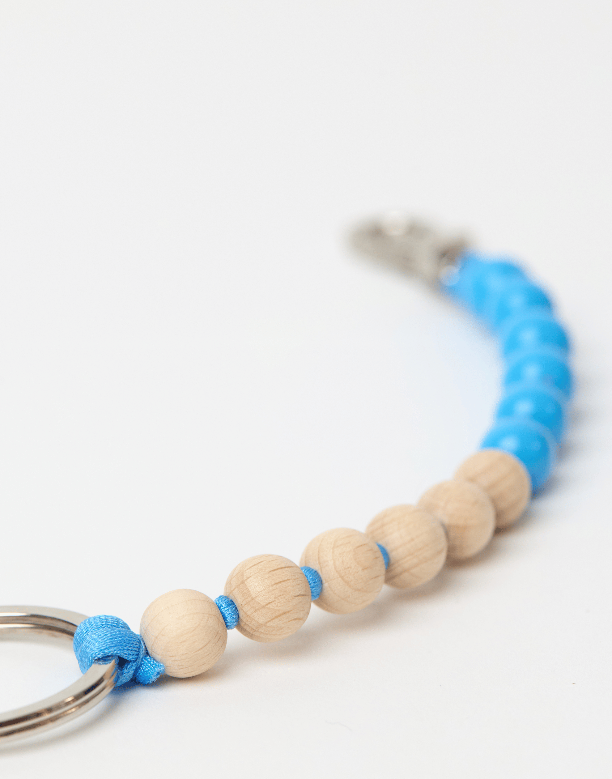 Sky Blue Duo Perlen Short Key Chain