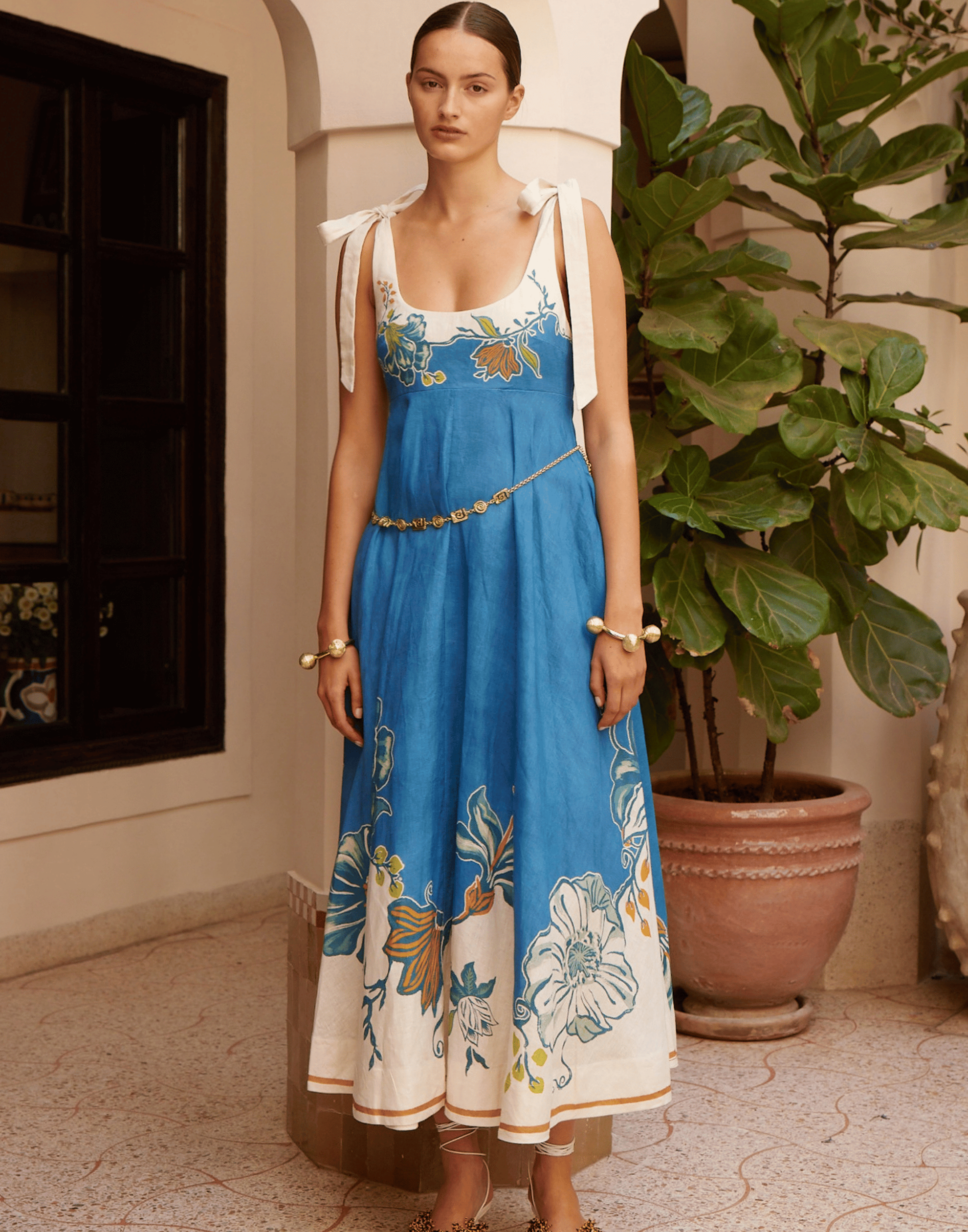 Printed Linen Luda Ballet Sundress