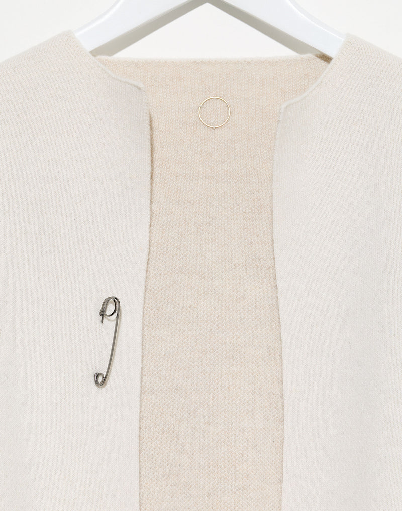Ivory Feather Cashmere Reversible Loro Jacket