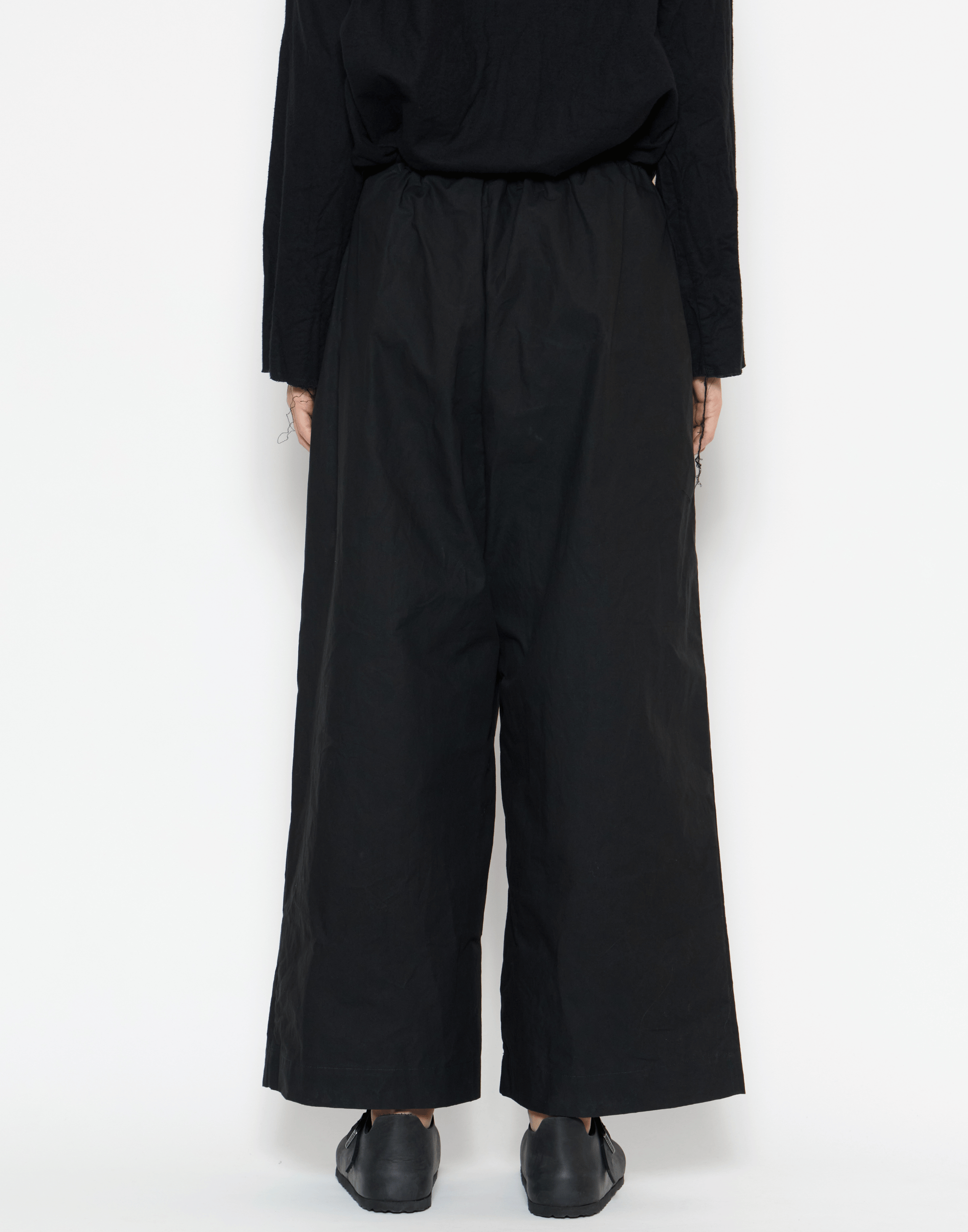 Black Waxed Cotton Pants