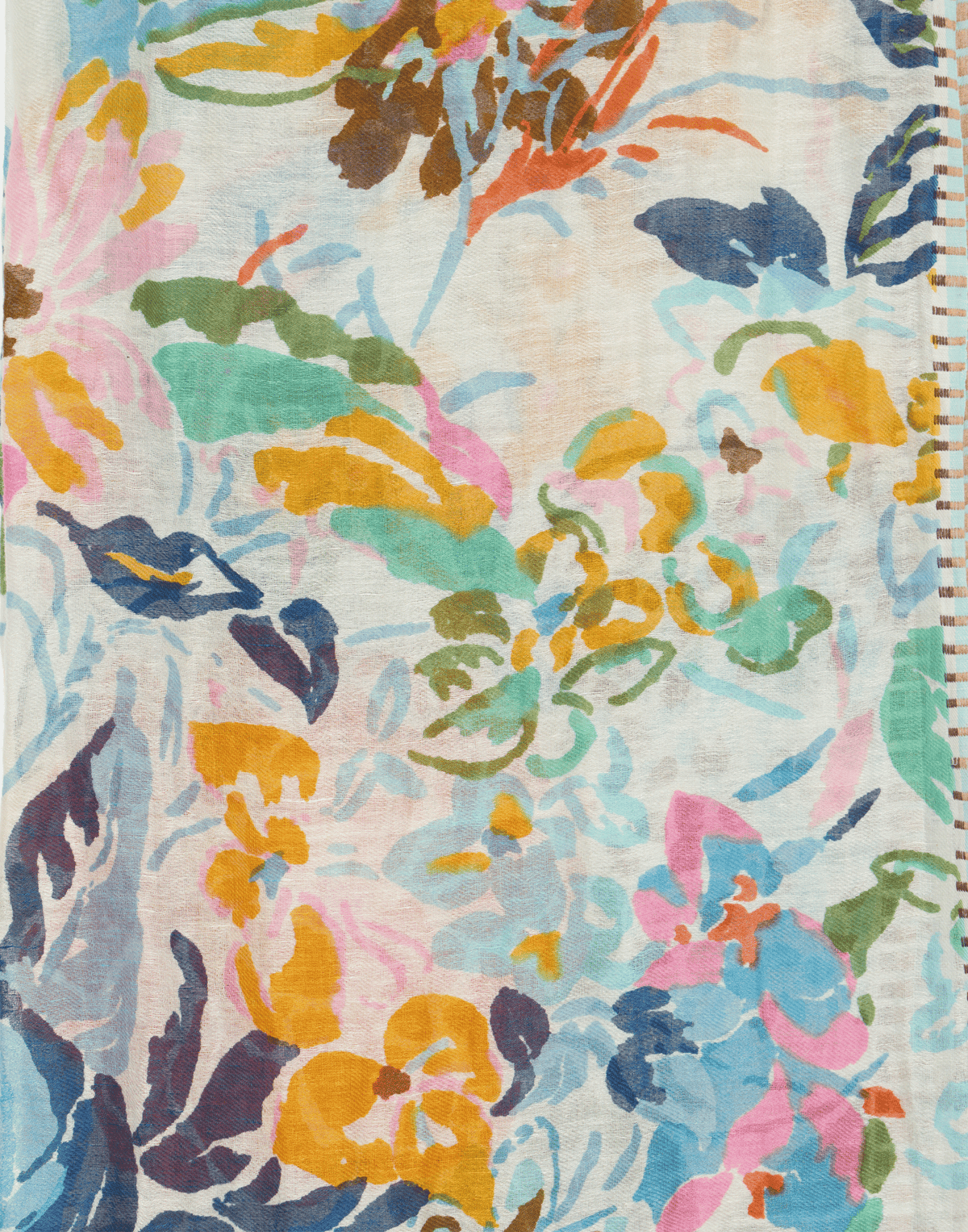 Mandarin Painted Linen & Cotton Scarf