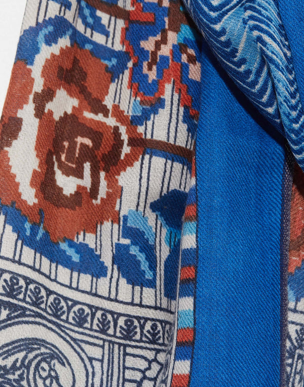 Blue Wool Nomade Scarf