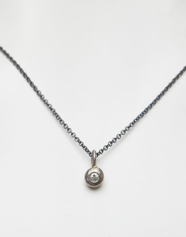 Diamond & Oxidised Silver Necklace