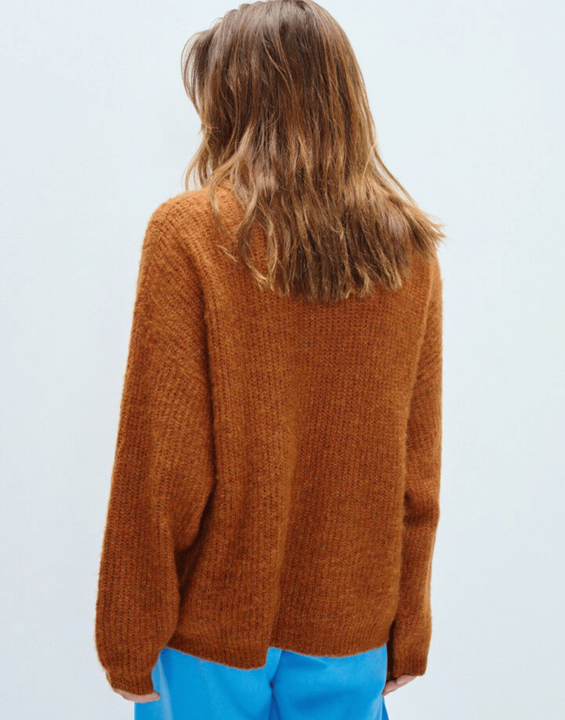 Squirrel Melange Wool Blend East Pullover