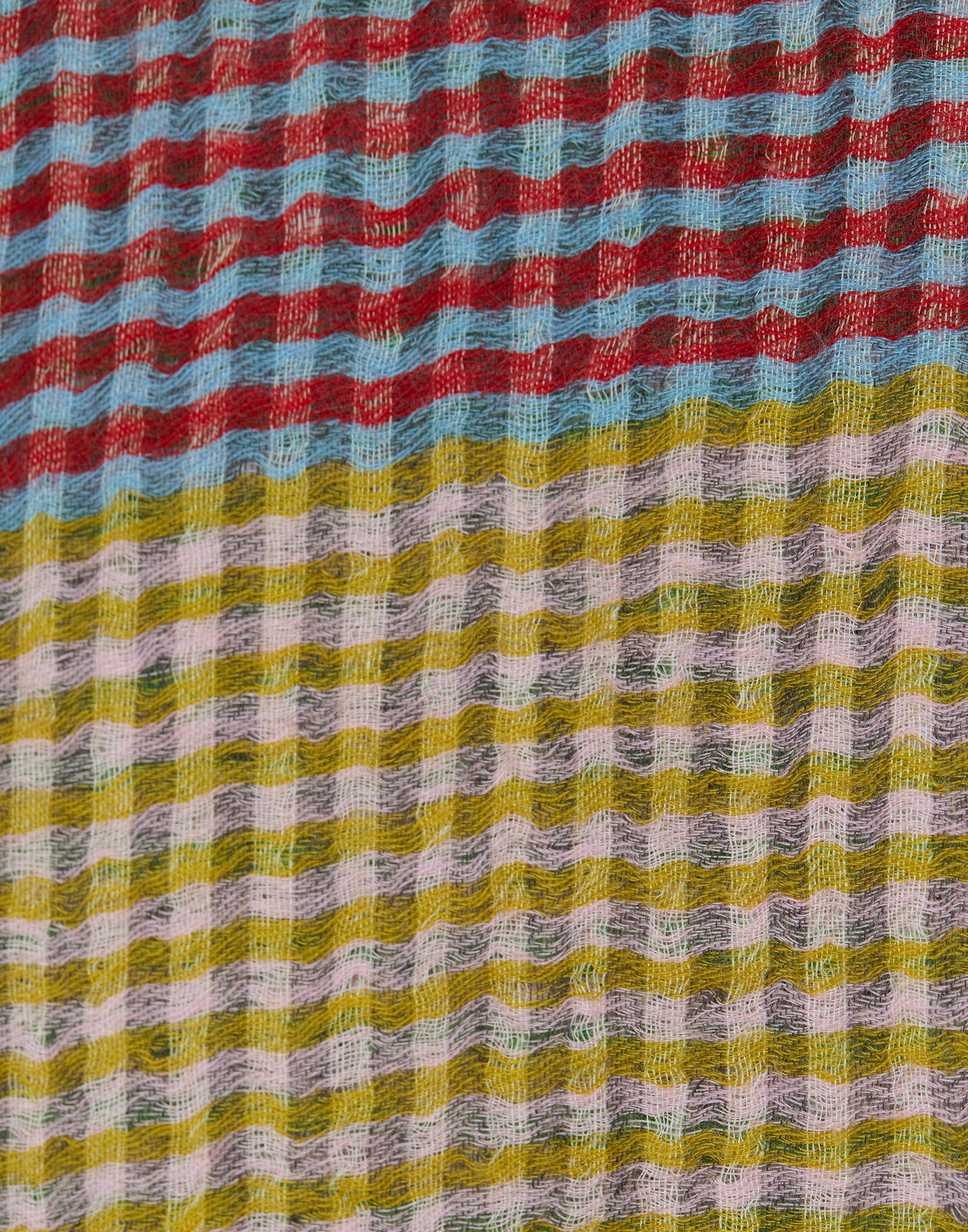 Green & Pink Plaid Wool Scarf