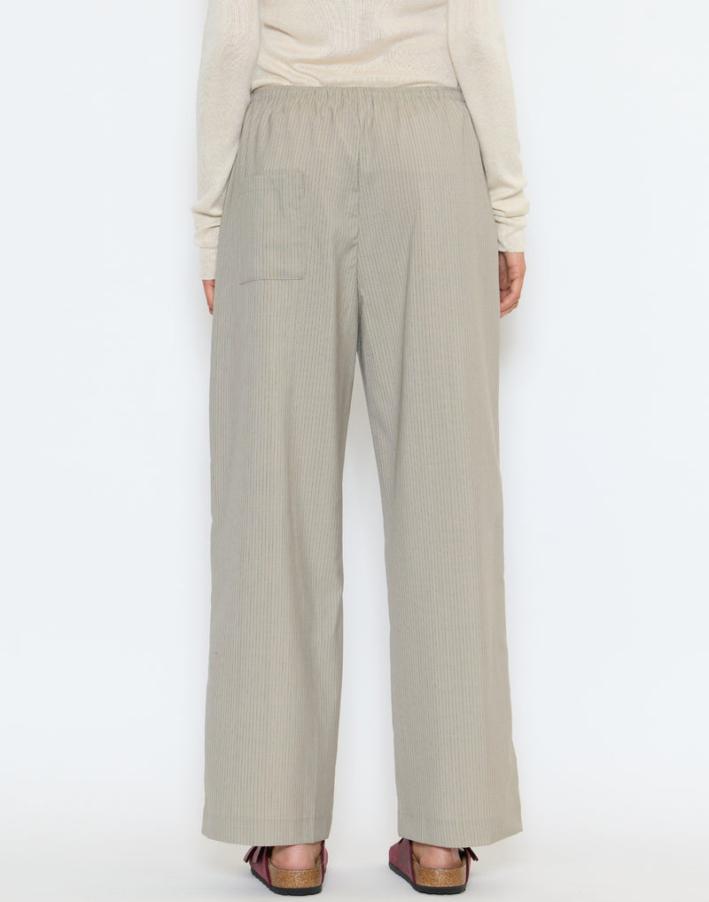 Dove Stripe Wool Low Pocket Pants