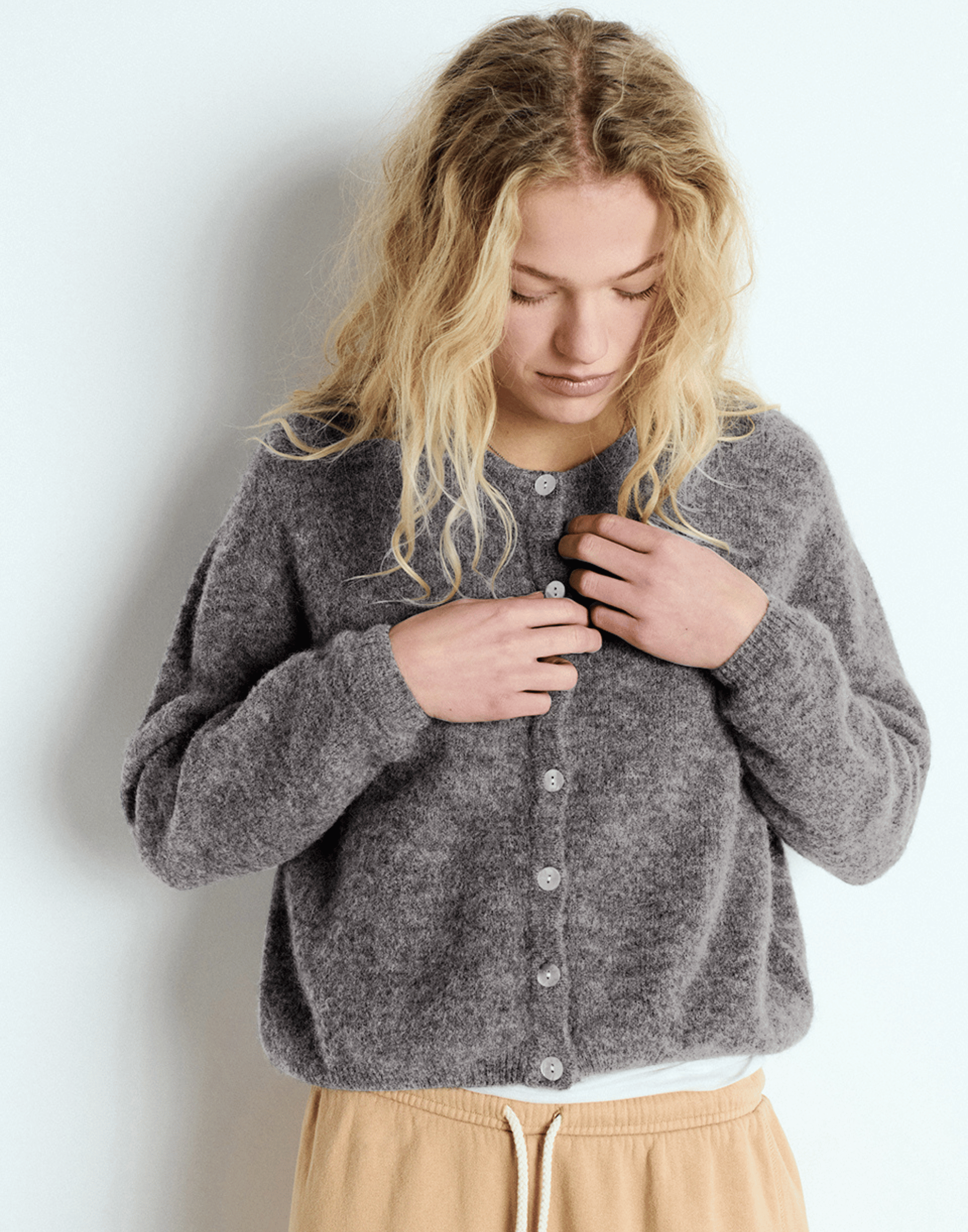 Steel Melange Wool & Alpaca Vitow Cardigan