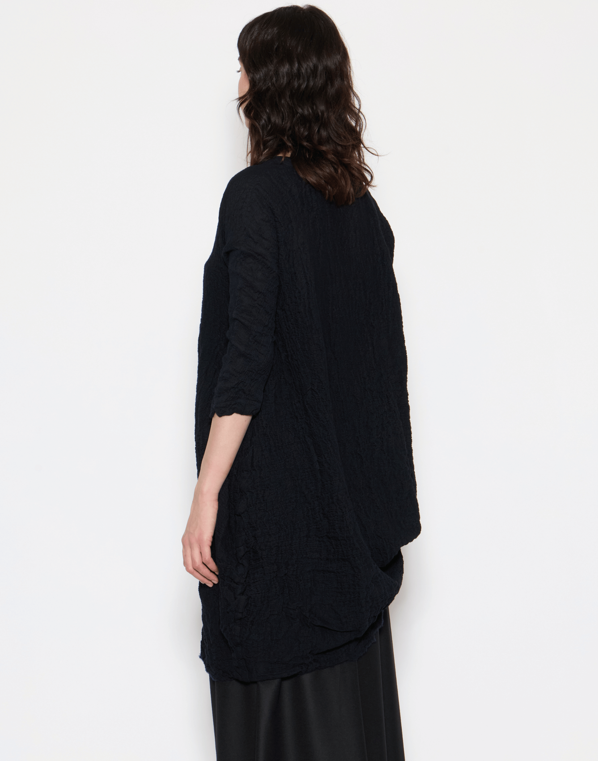 Navy & Black Wool Venti Lavato Dress