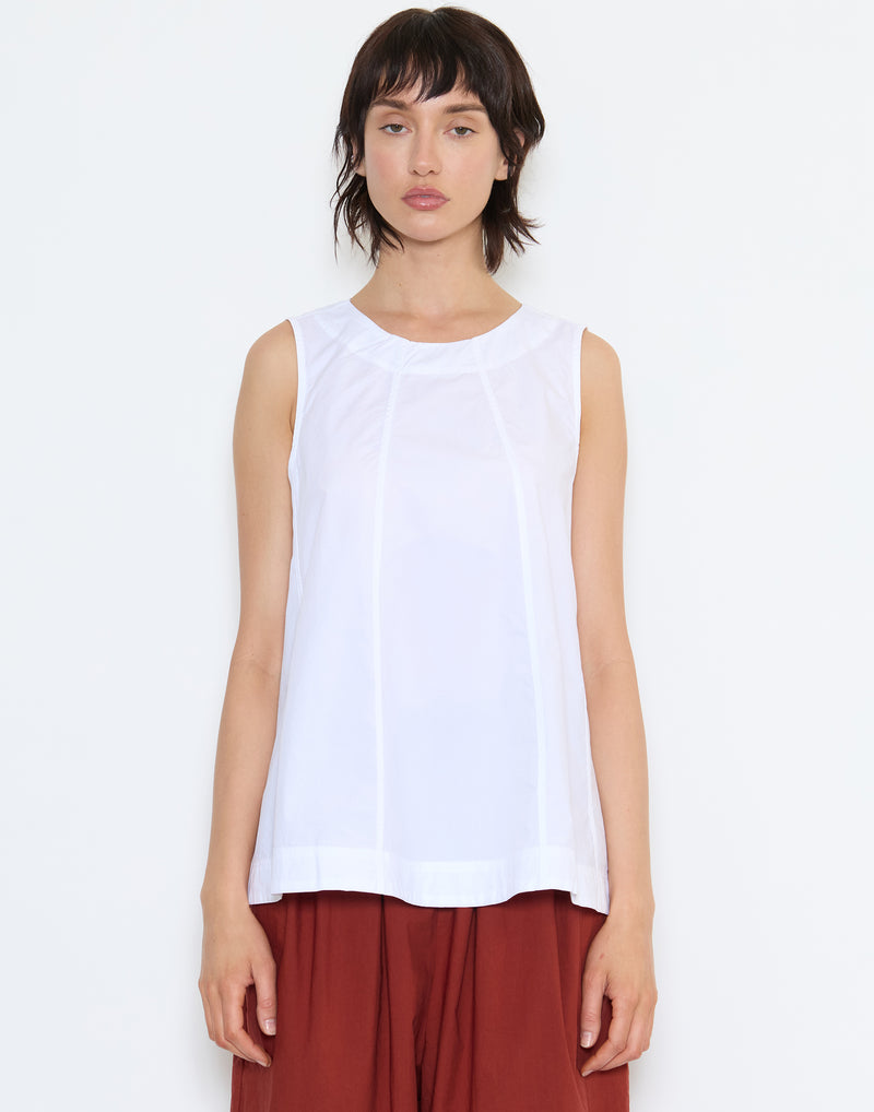 White Cotton Poplin Easy Top