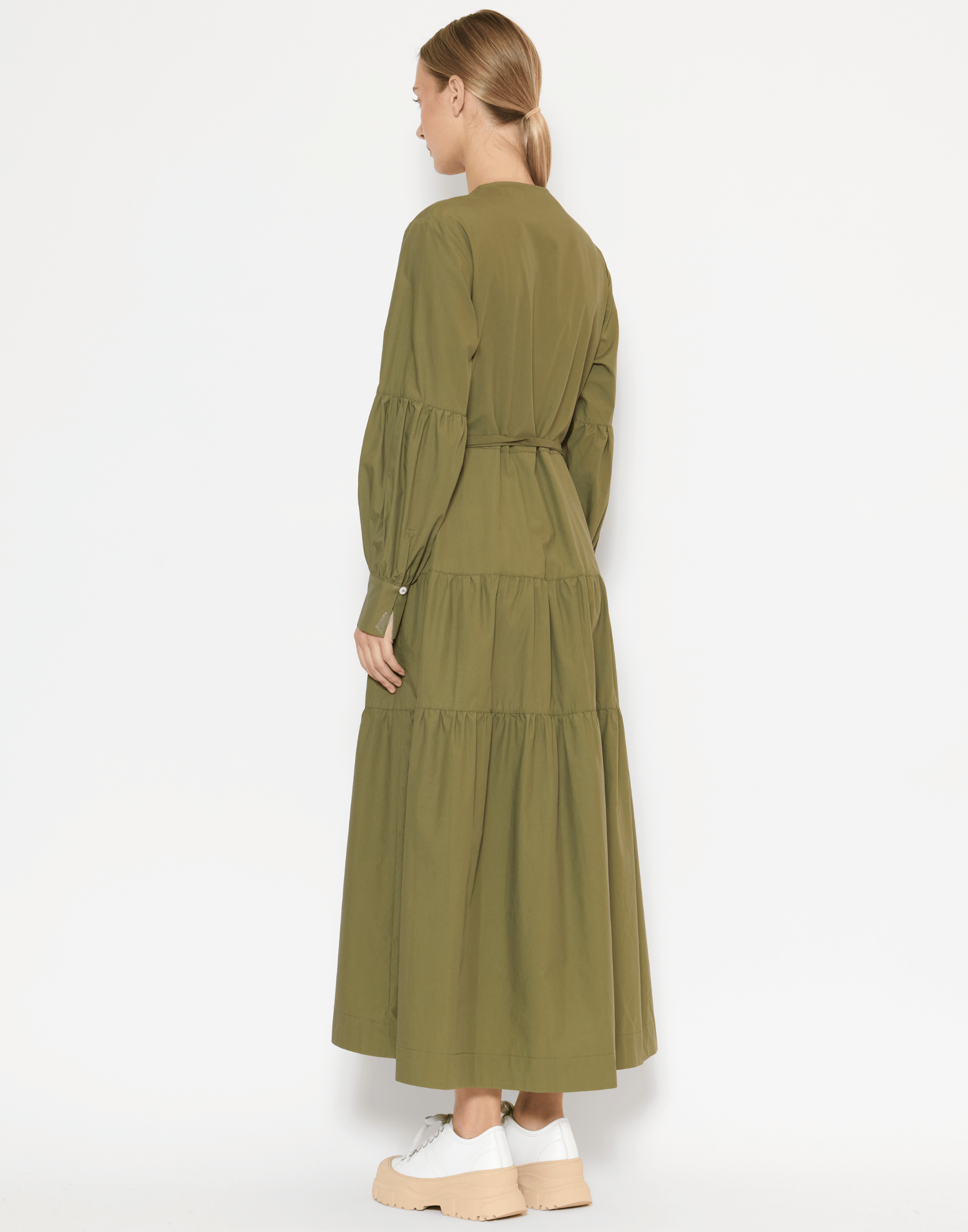 Khaki Cotton & Tencel Nora Dress