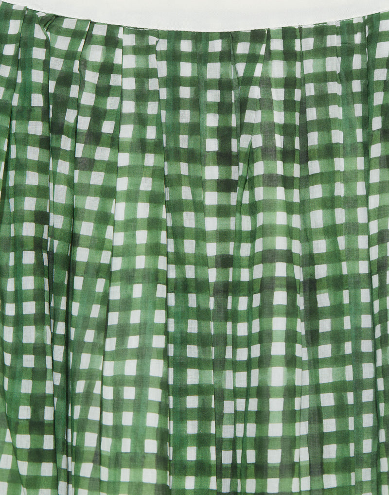 Green Check Cotton Juliana Skirt