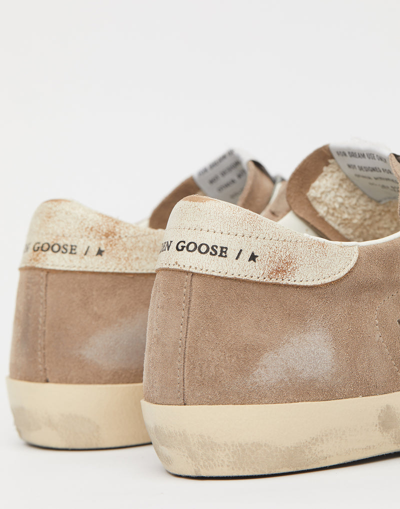 Taupe Suede & Platinum Glitter Superstar Sneakers