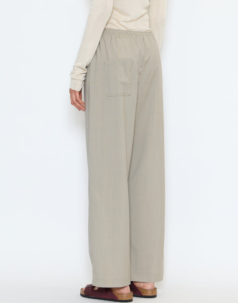 Dove Stripe Wool Low Pocket Pants