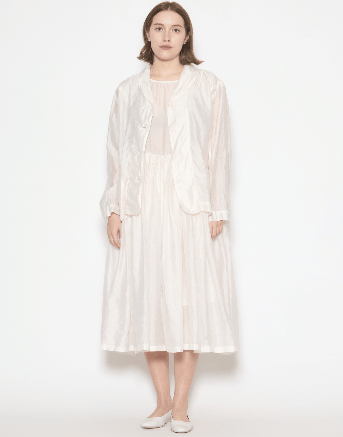 Blush Pink Silk Shylk Oversized Jacket