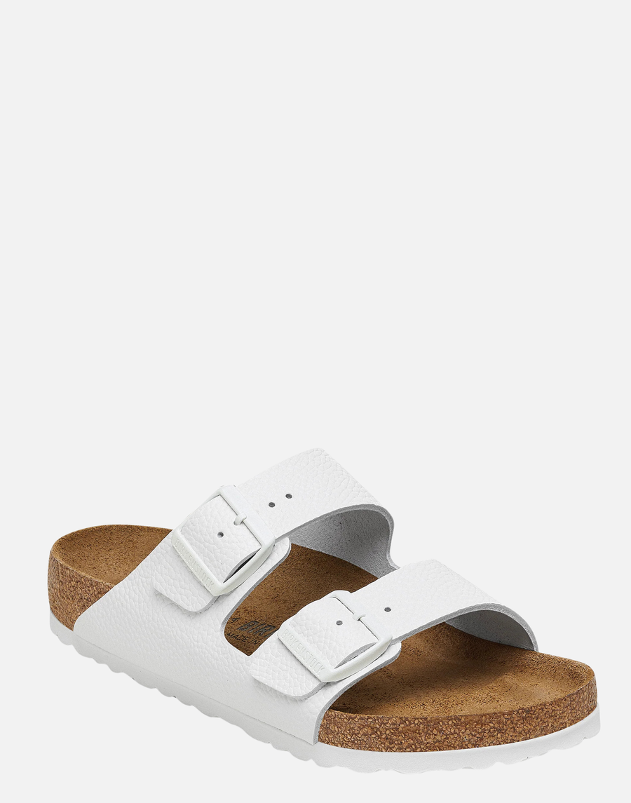 Regular White Smooth Leather Arizona Sandals