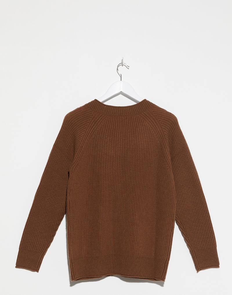 Tan Boyfriend Cashmere & Wool Cardigan