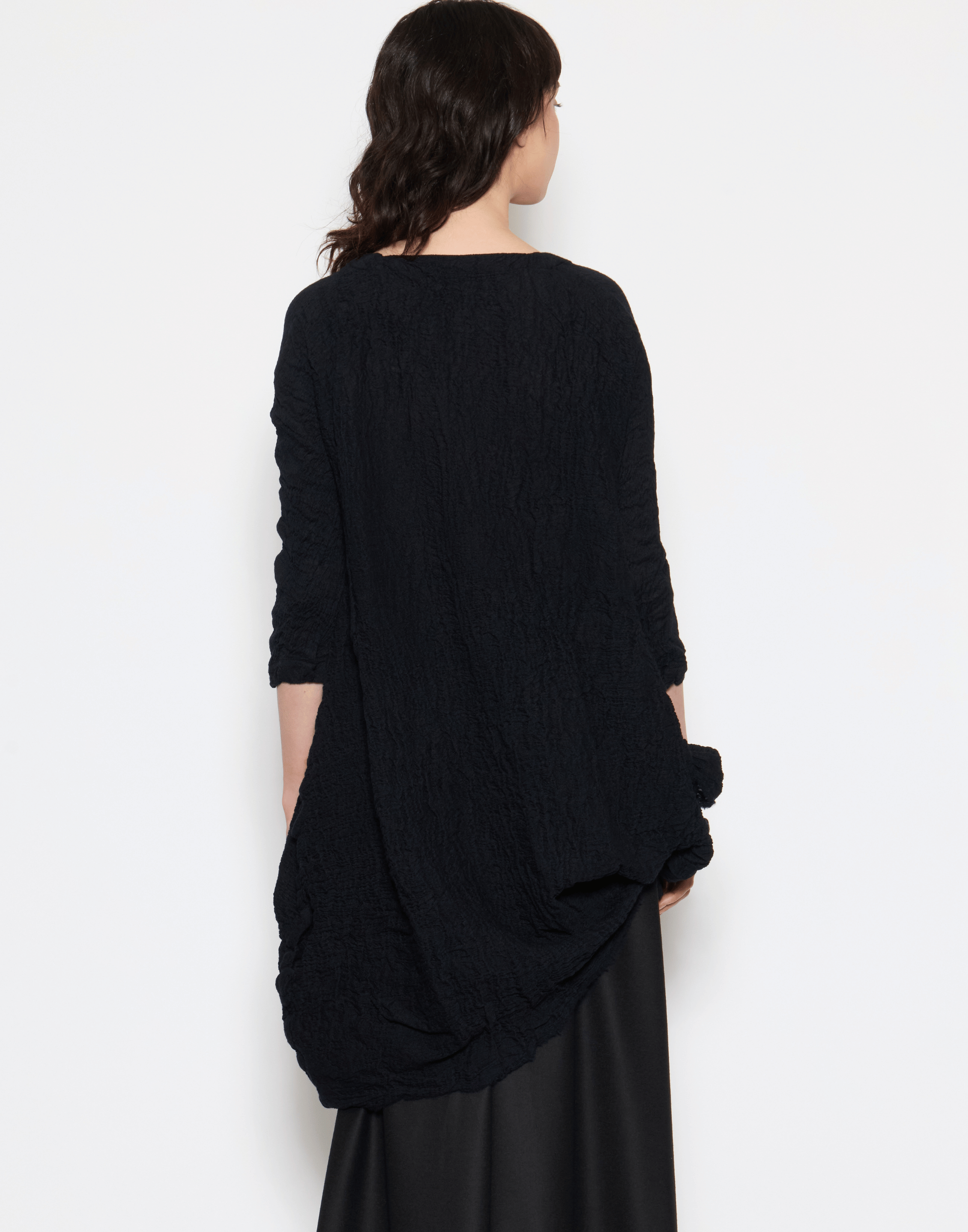 Navy & Black Wool Venti Lavato Dress