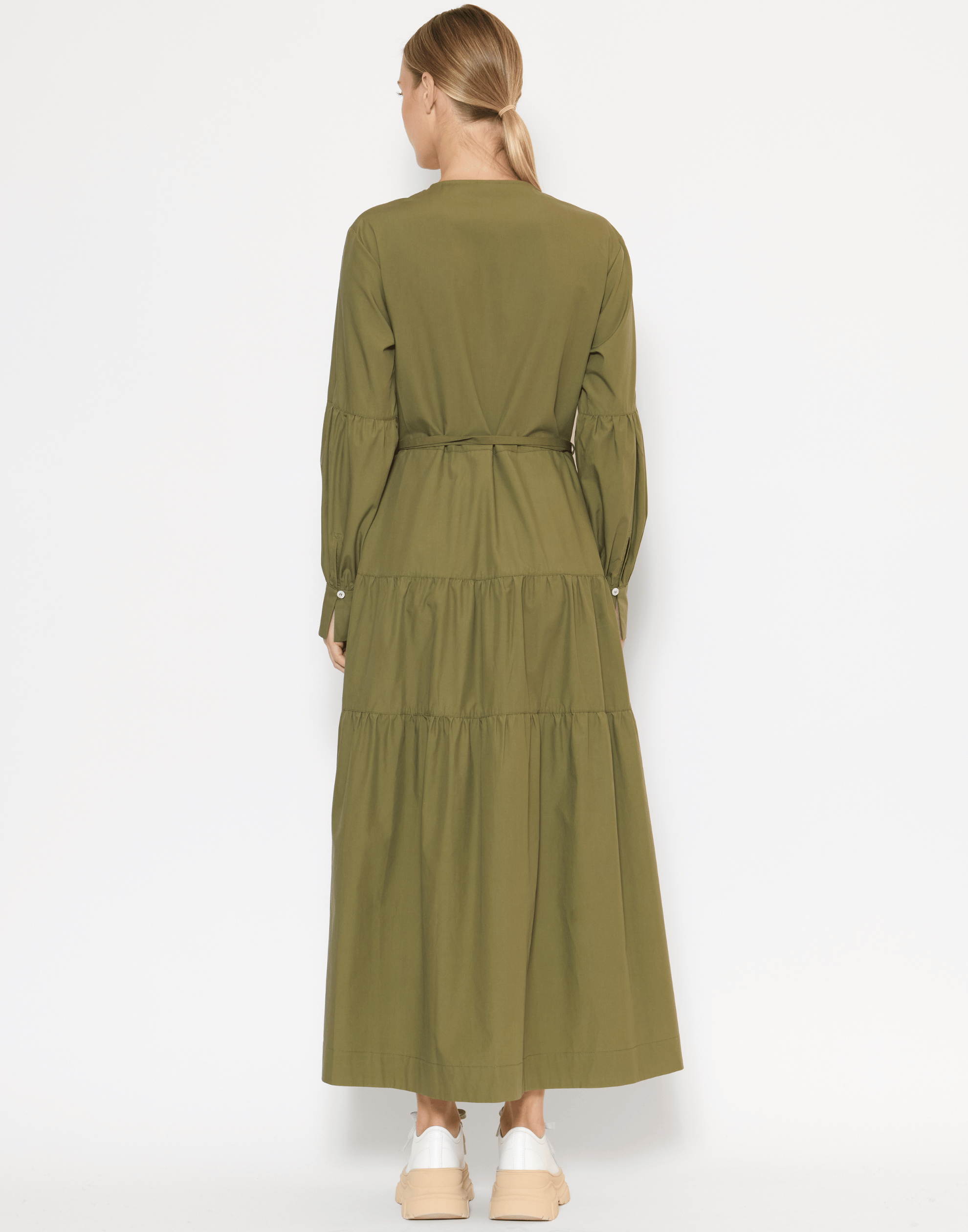 Khaki Cotton & Tencel Nora Dress