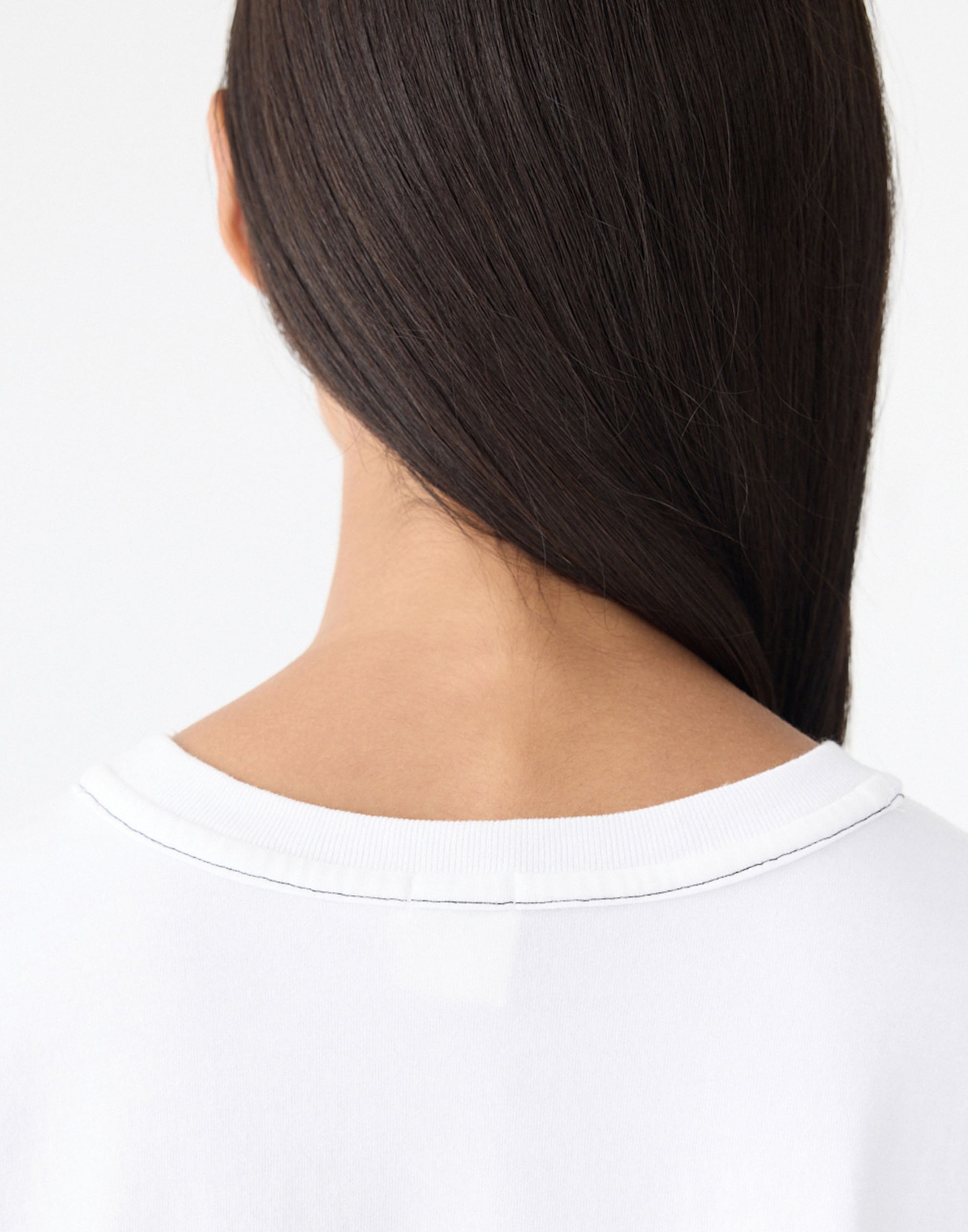 White Cotton Raw Slouch Boxy T-Shirt