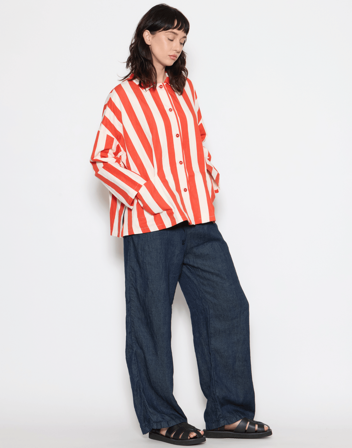 Poppy Stripe Cotton & Linen Jacket