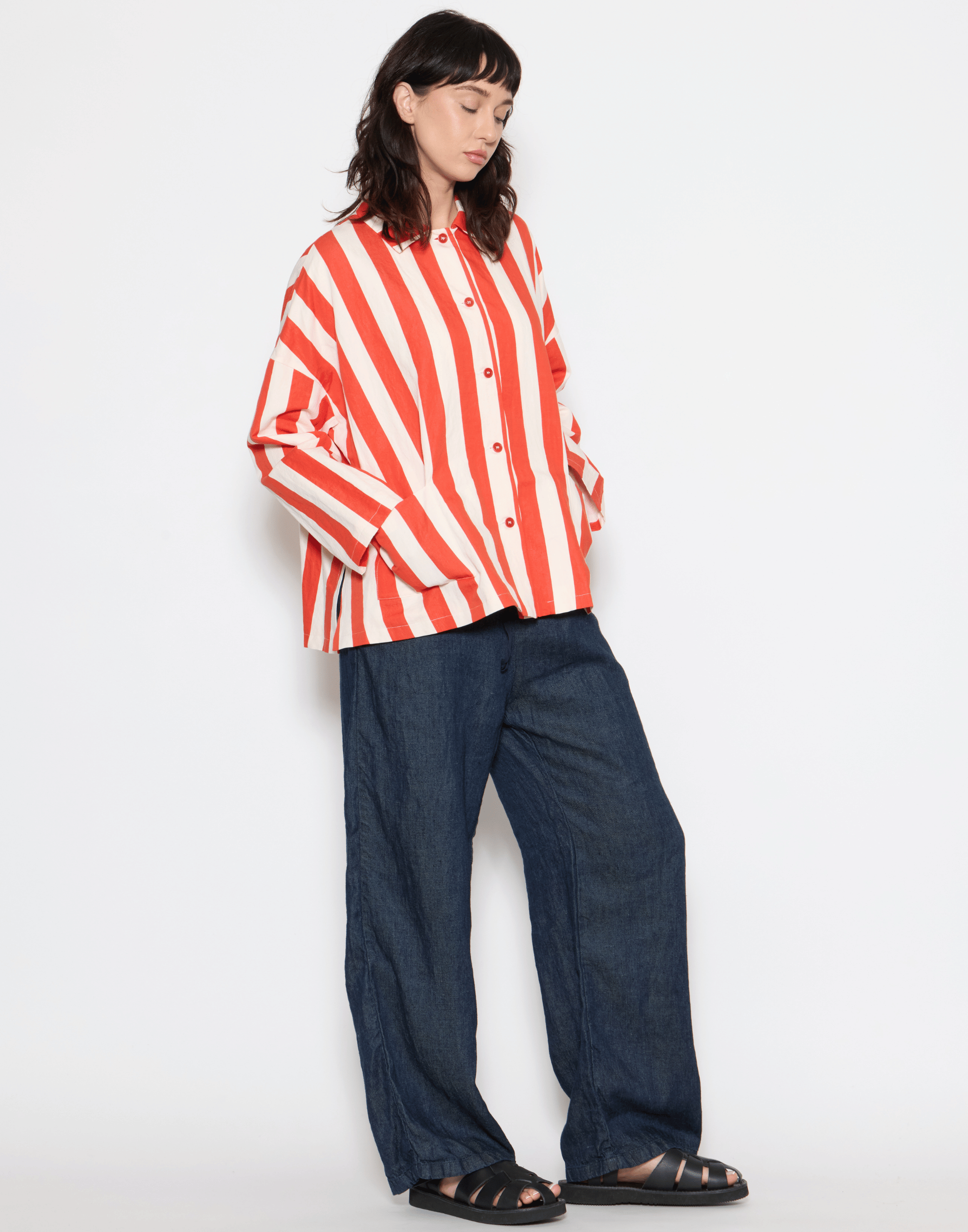 Poppy Stripe Cotton & Linen Jacket