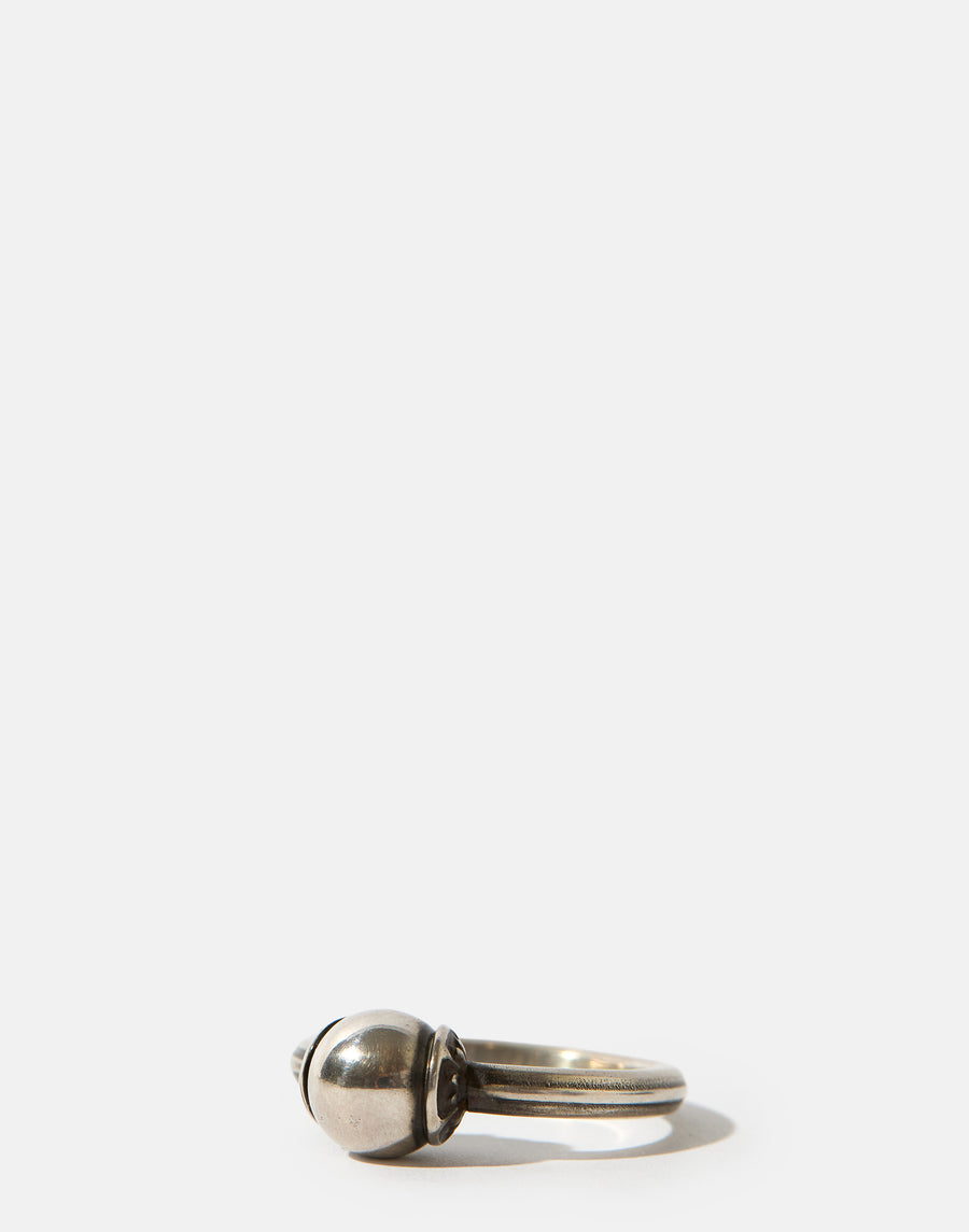 Silver Symbol Pearl Ring