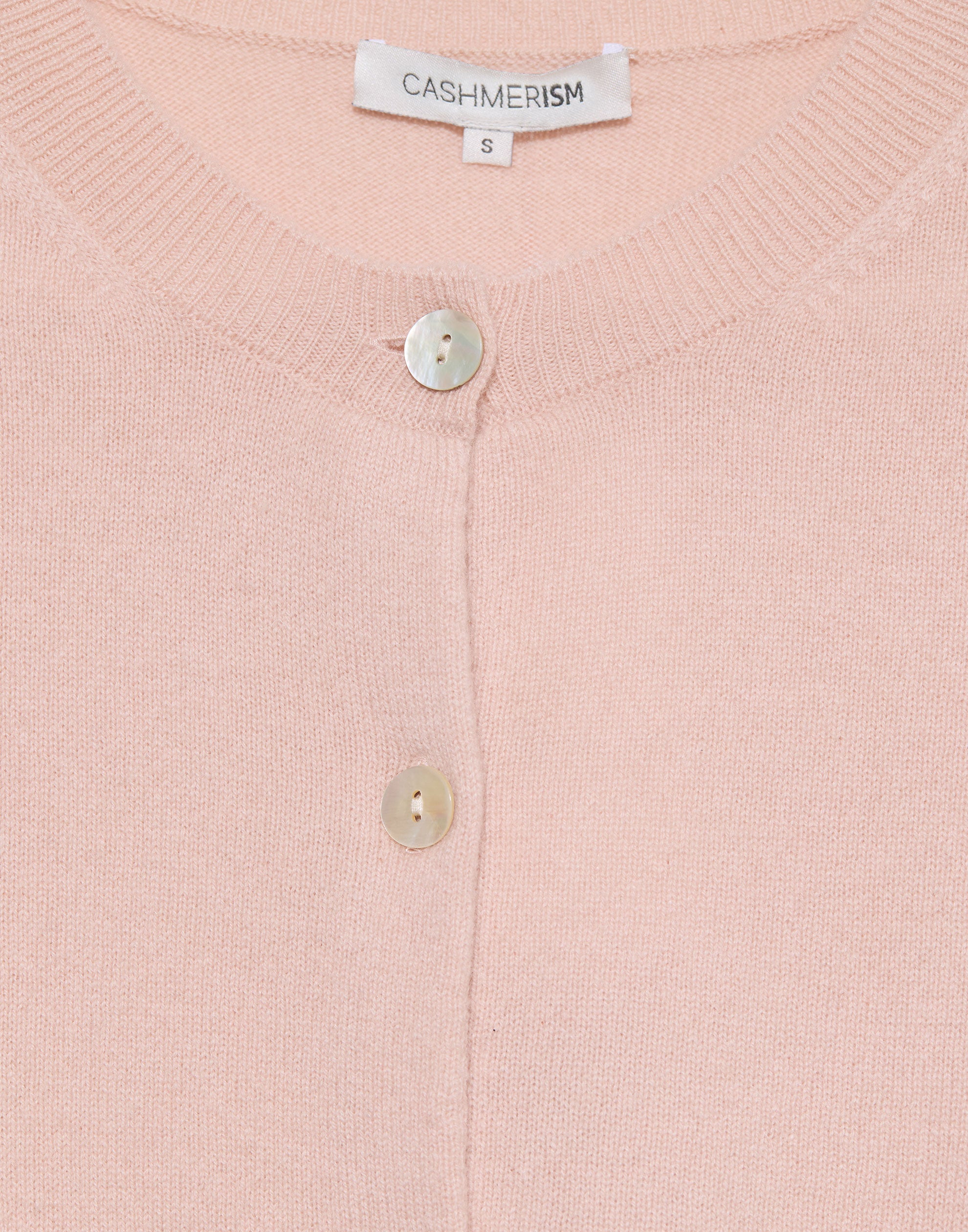 Blush Cashmere Crew Neck Cardigan