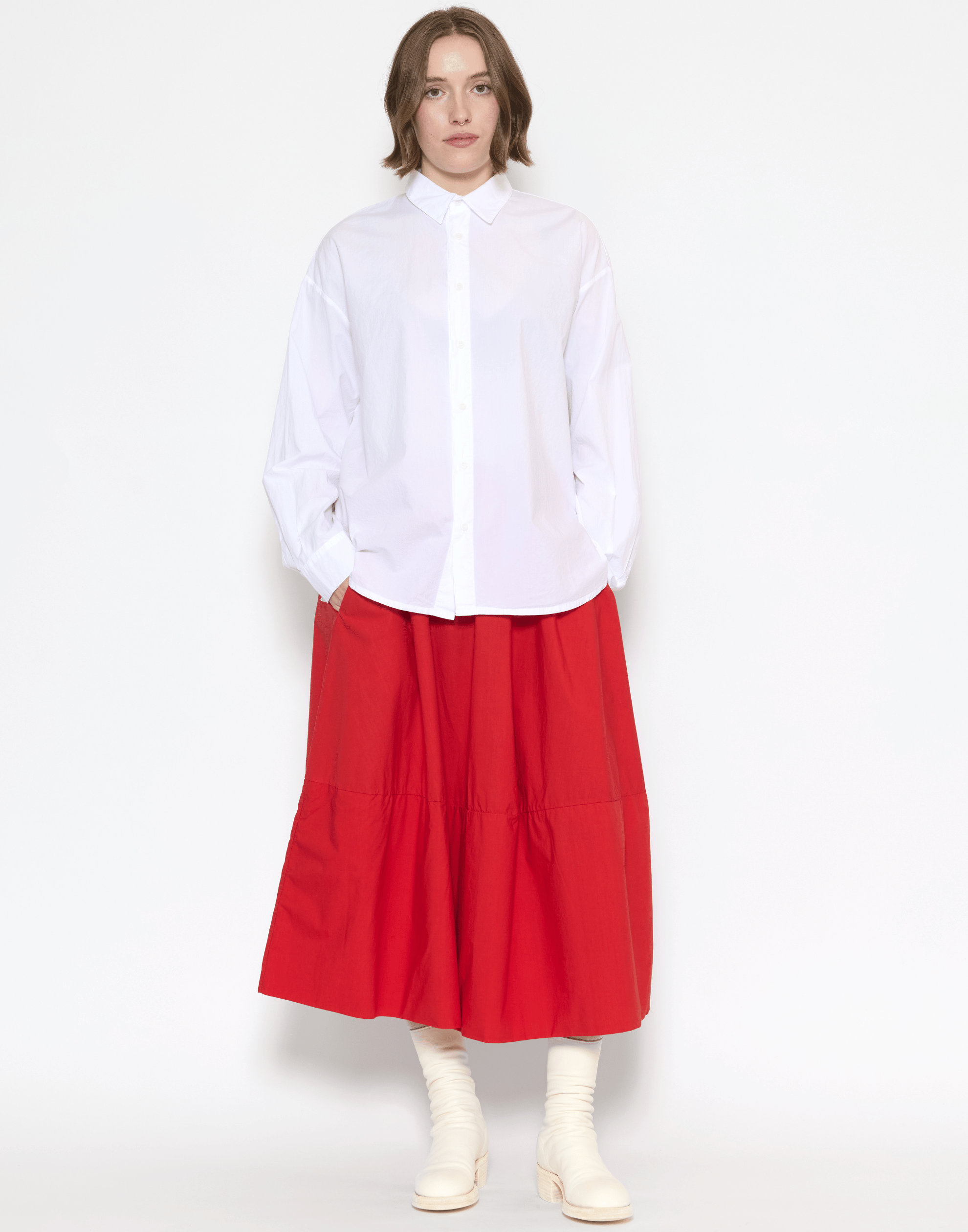 White Cotton Poplin Eolia Shirt