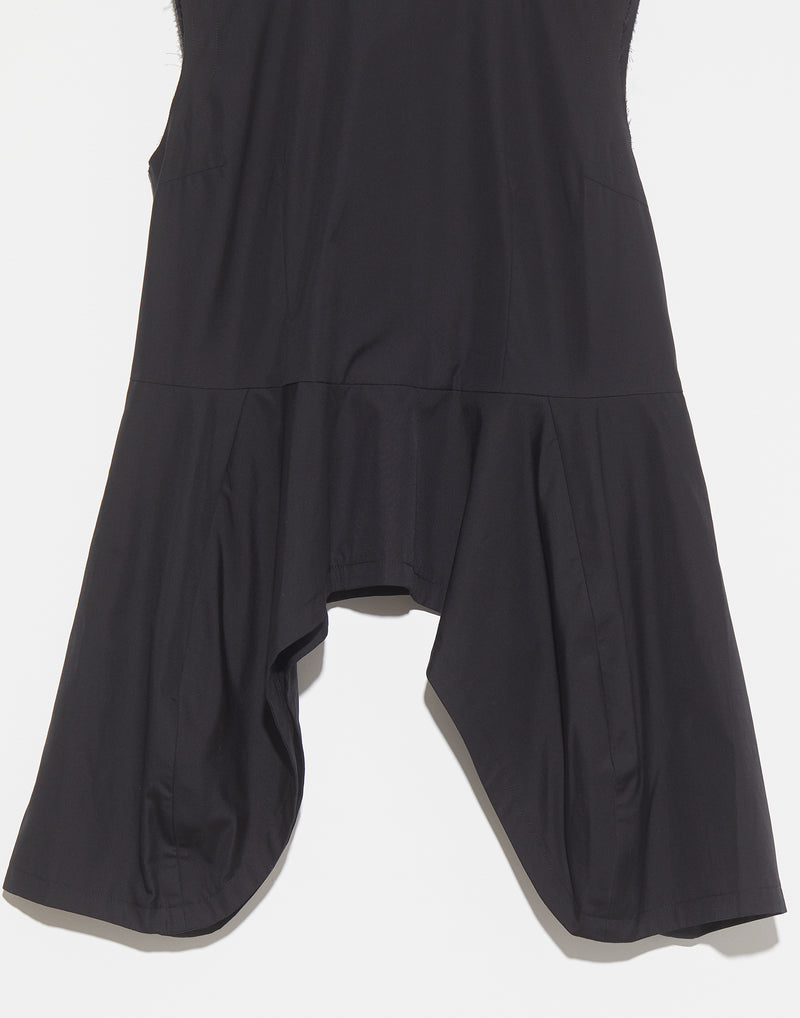 Black Cotton Poplin Sleeveless Top