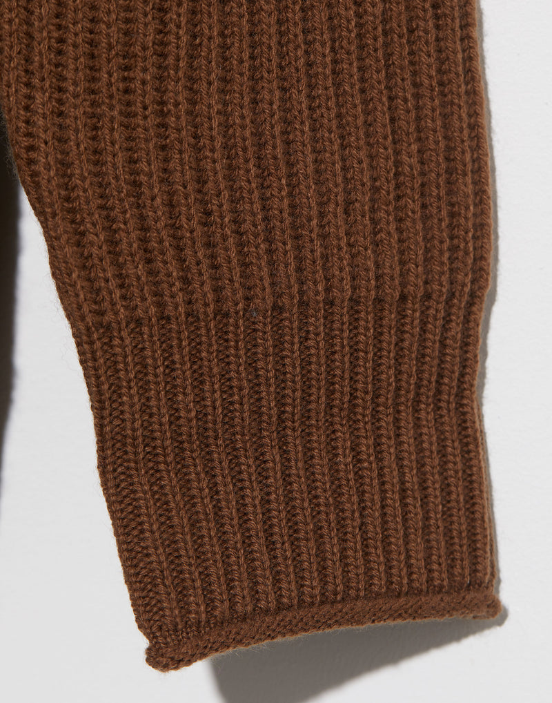 Tan Boyfriend Cashmere & Wool Cardigan