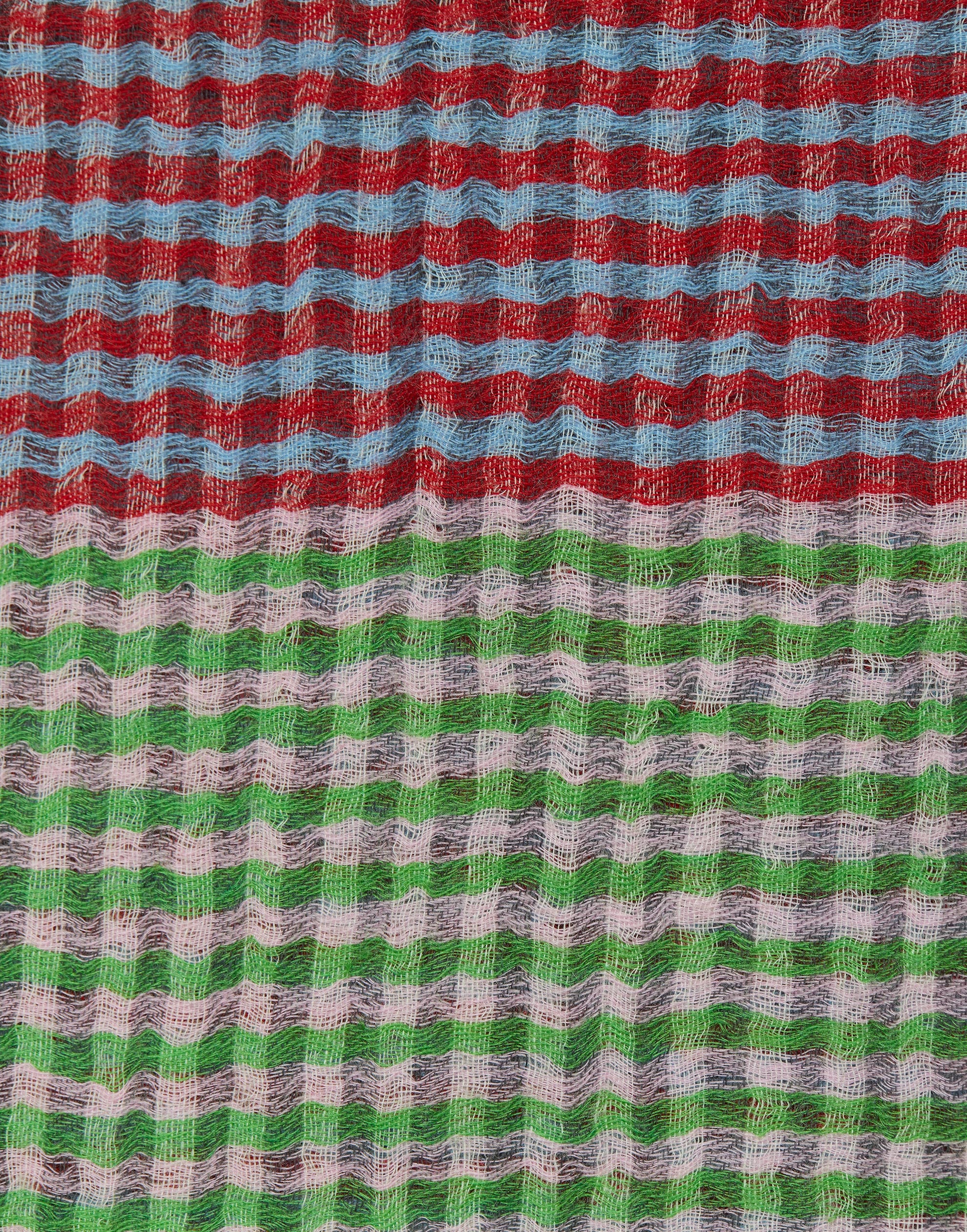 Green & Pink Plaid Wool Scarf