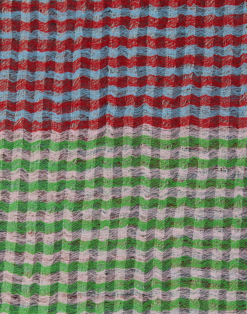 Green & Pink Plaid Wool Scarf
