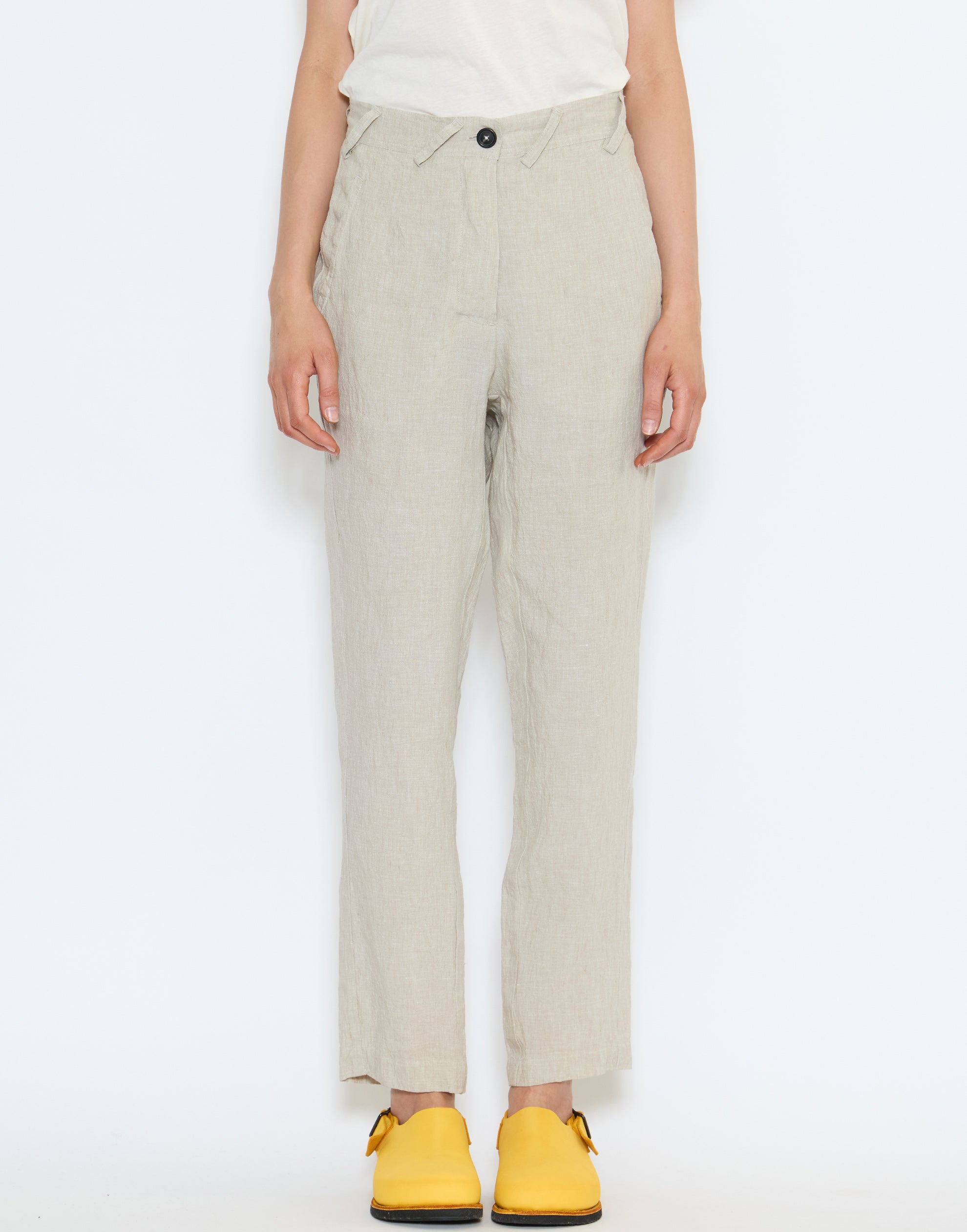 Natural Beige Linen Trousers
