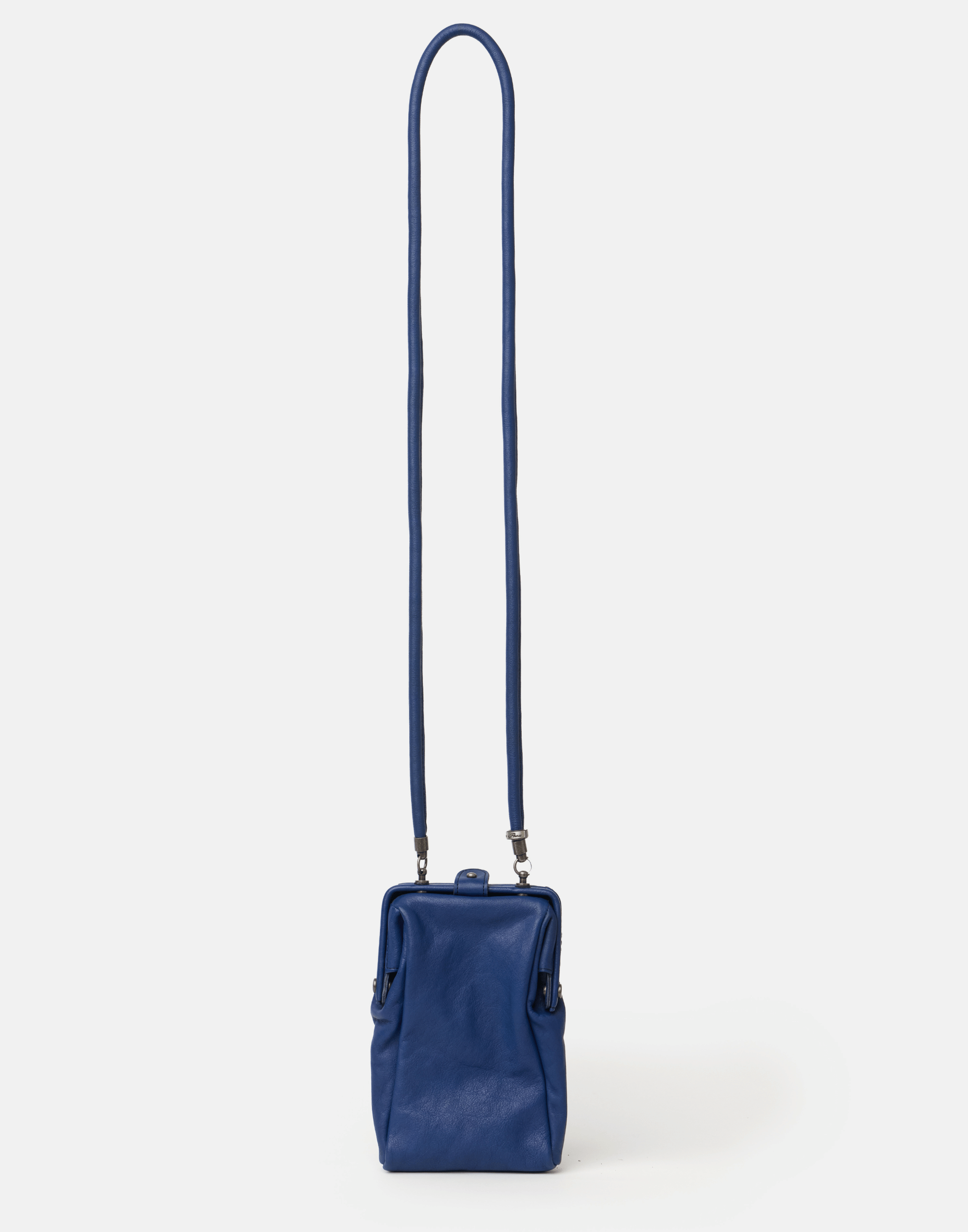 Navy Leather Small Cross Body Bag