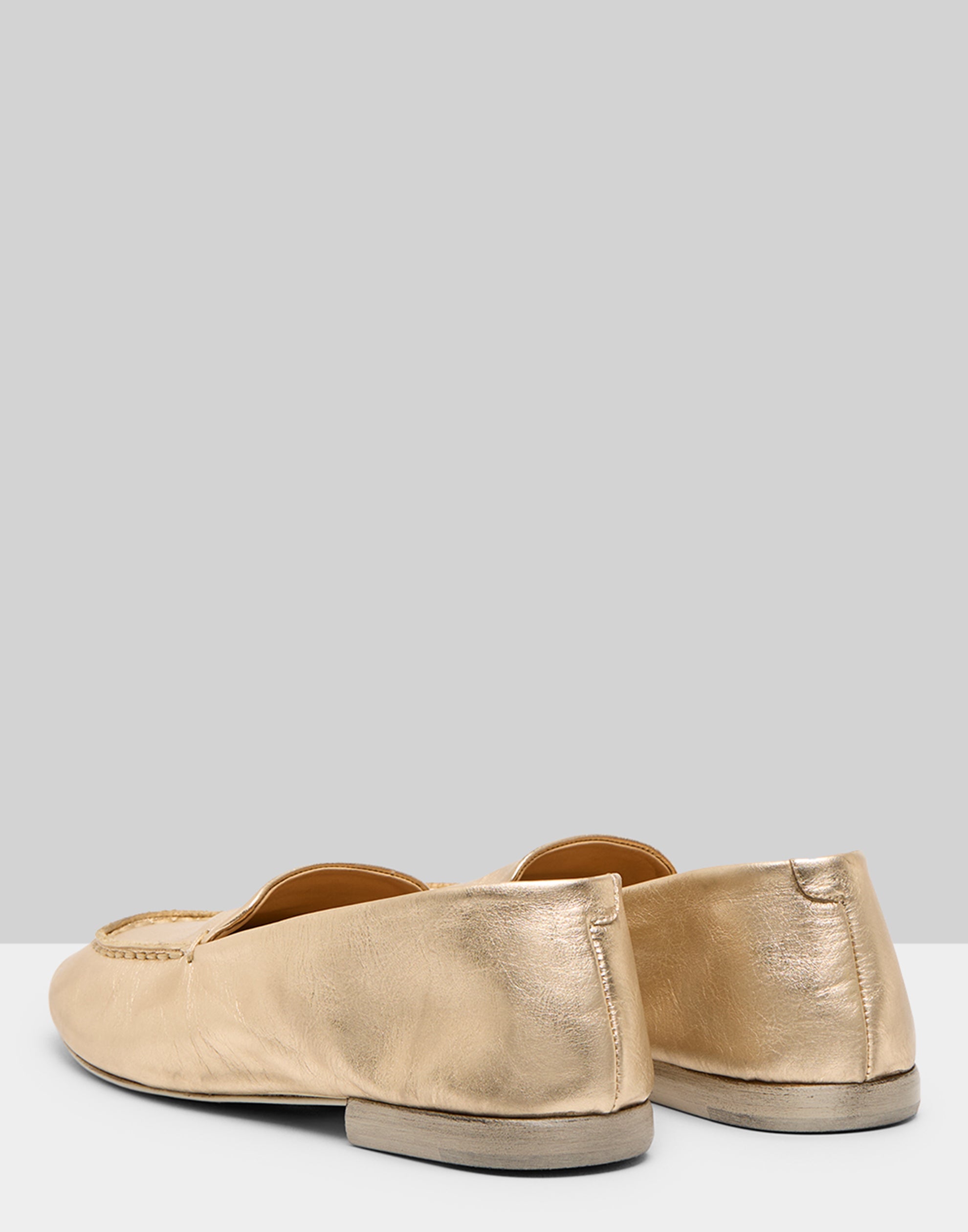 Platinum Foil Leather Mandolo Loafers